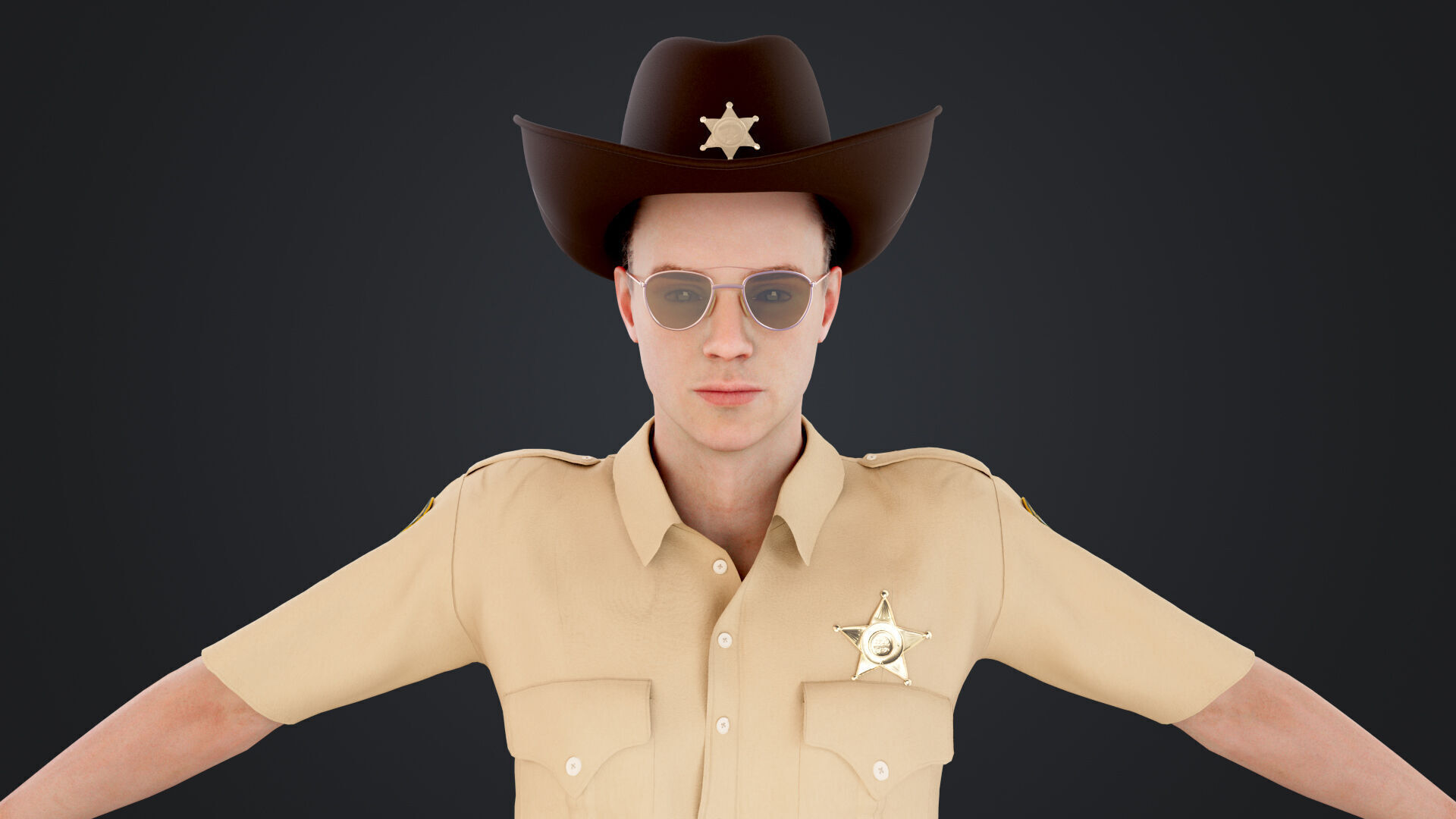 Sheriff Low-poly 3D model_11