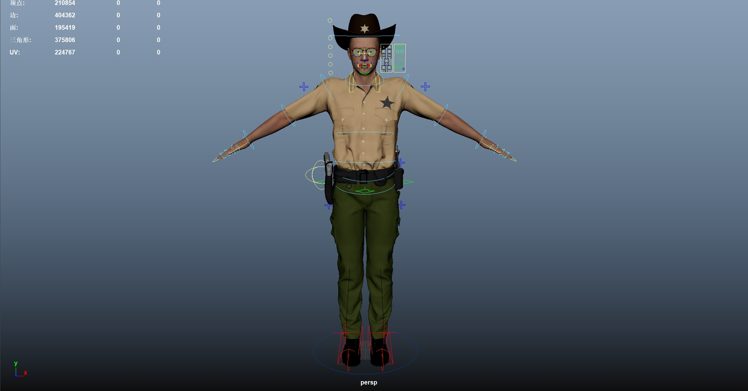 Sheriff Low-poly 3D model_21