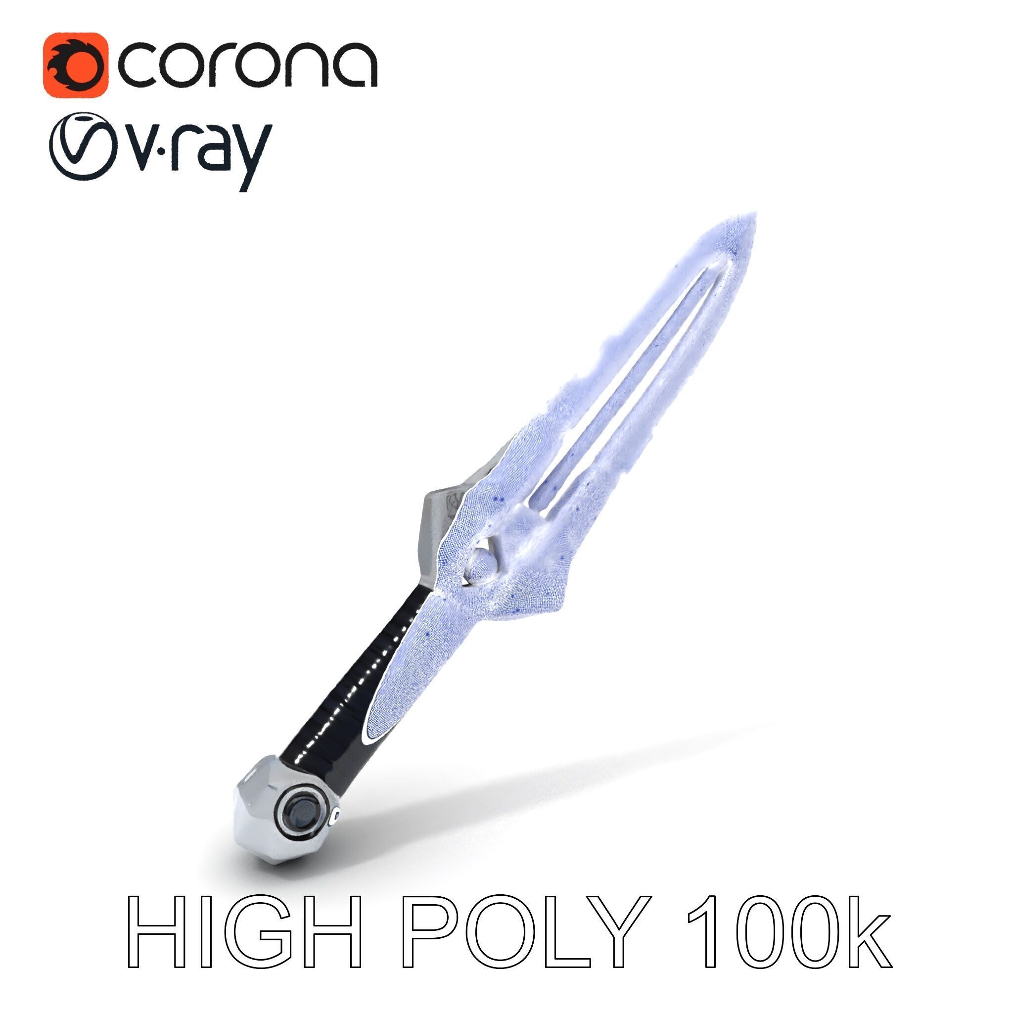 Futuristic SciFi Sword Model Pack Low-poly 3D model_3