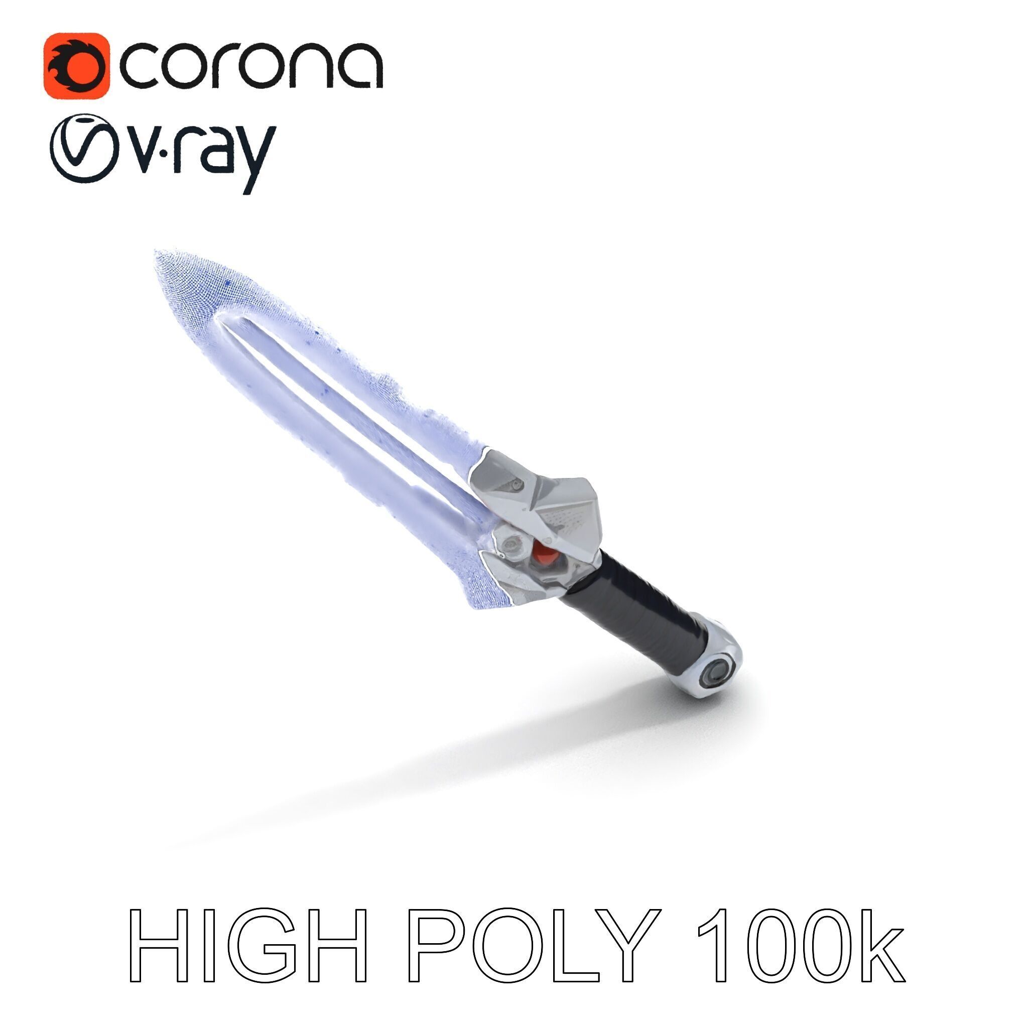 Futuristic SciFi Sword Model Pack Low-poly 3D model_8