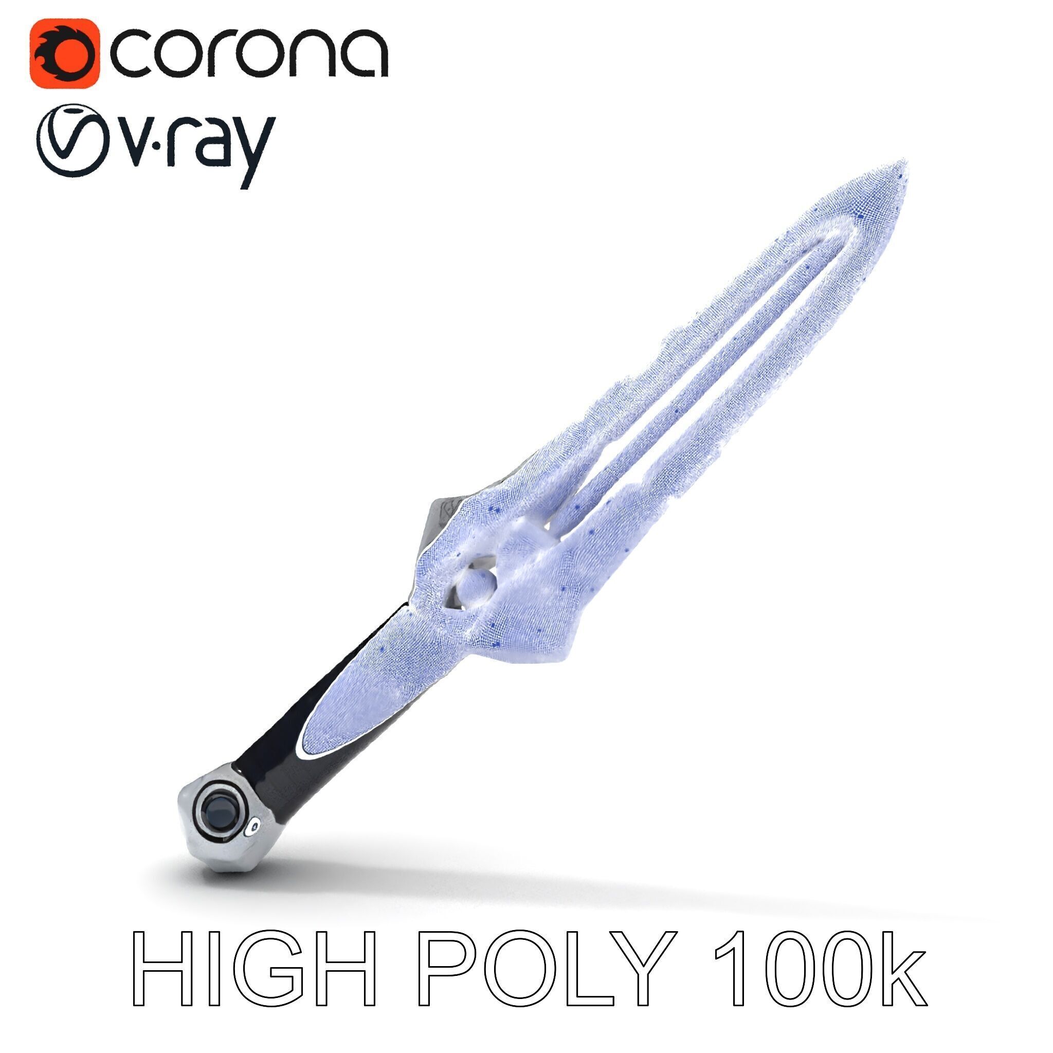 Futuristic SciFi Sword Model Pack Low-poly 3D model_11