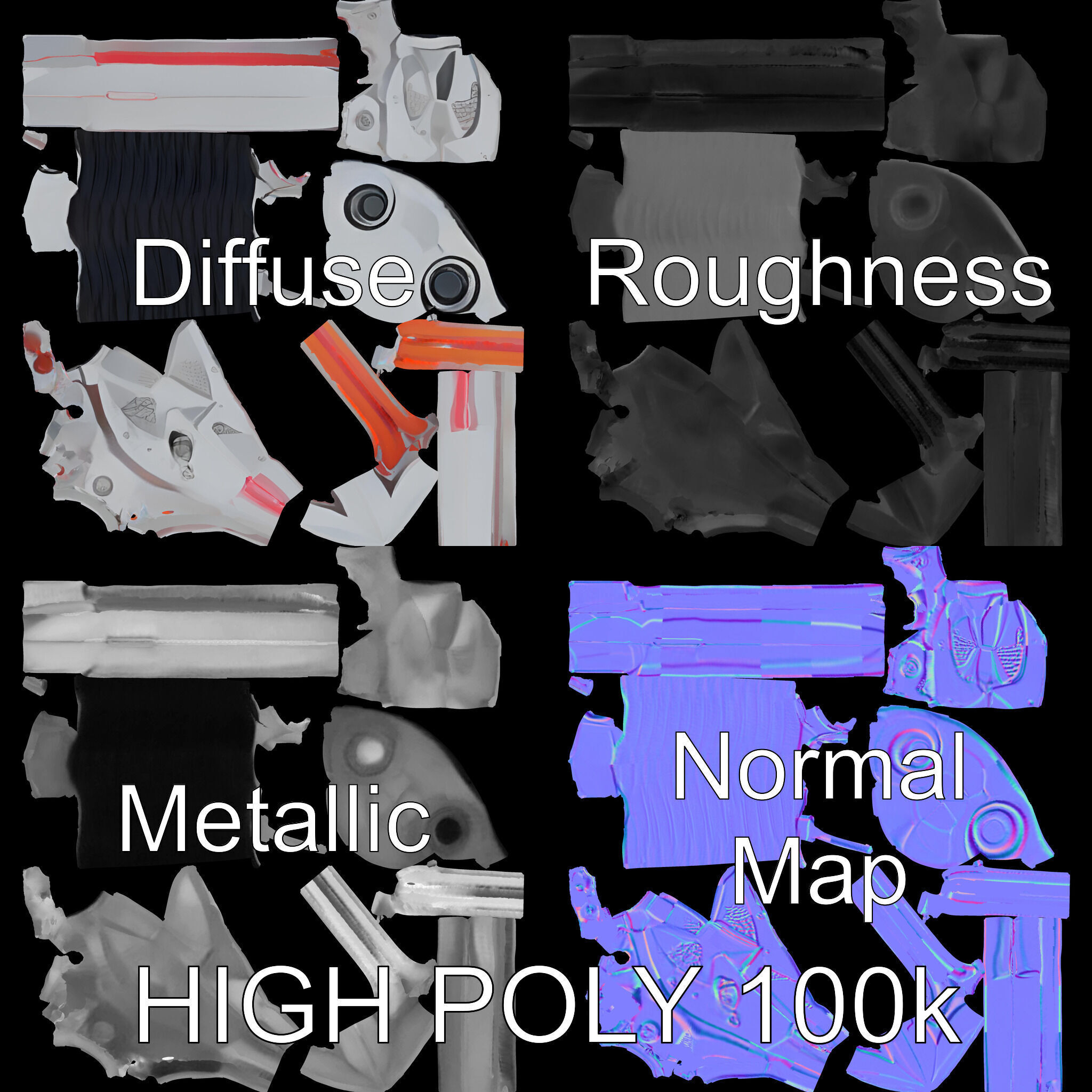 Futuristic SciFi Sword Model Pack Low-poly 3D model_2