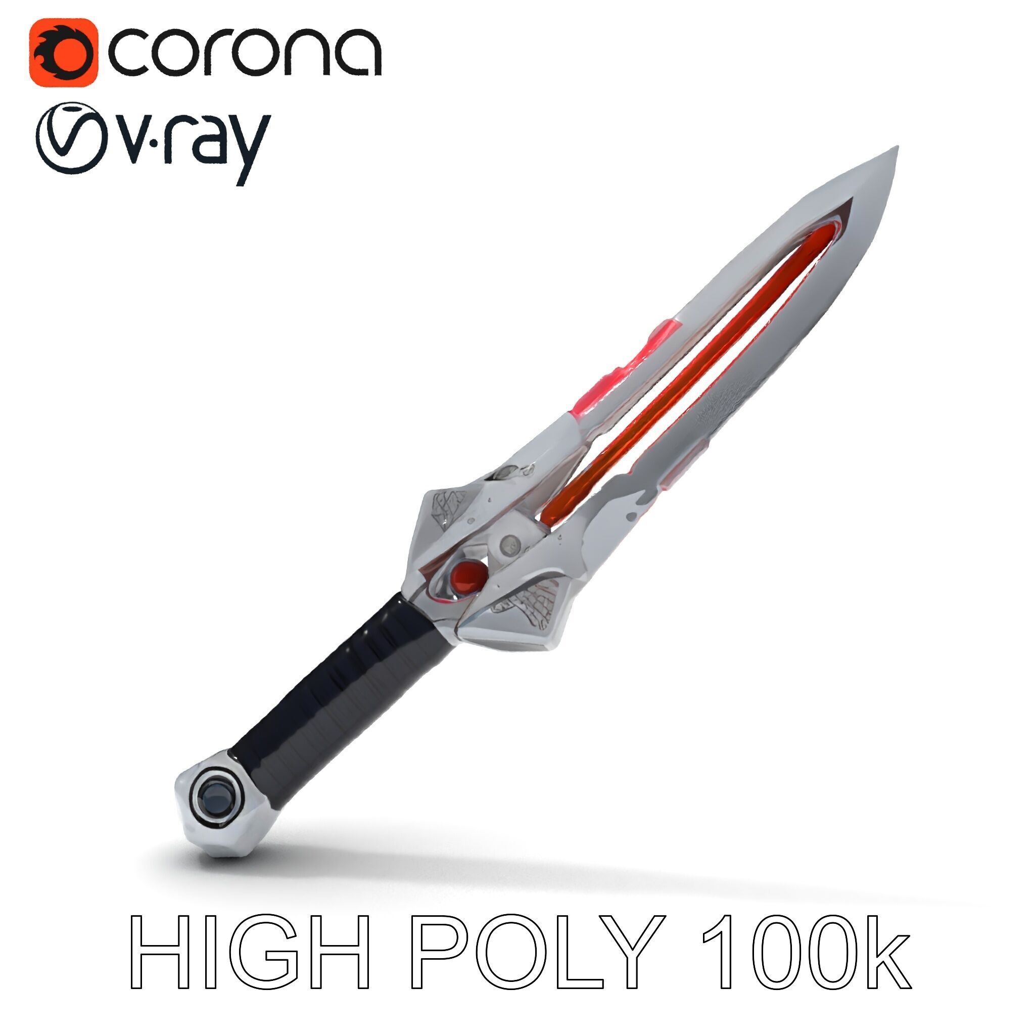 Futuristic SciFi Sword Model Pack Low-poly 3D model_19