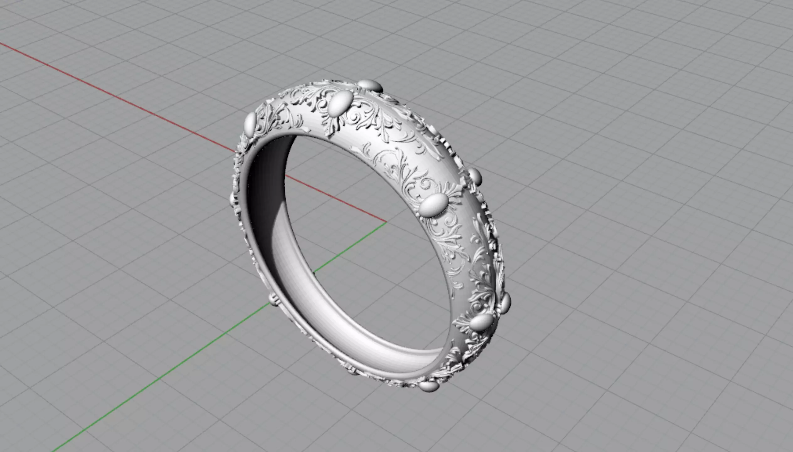 Rococo ring Free 3D model