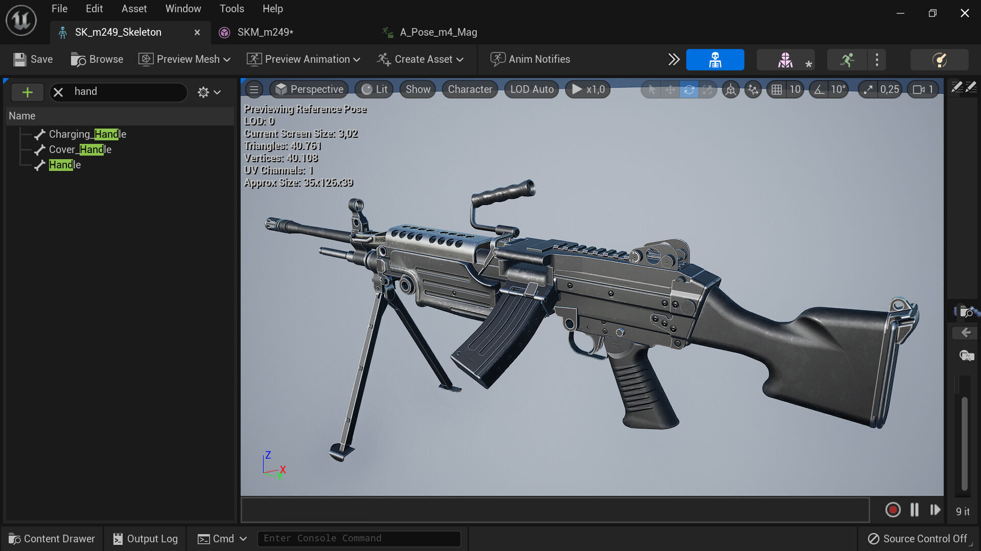 M249 Light Machine Gun LMG Fps - Tps Low-poly 3D model_10