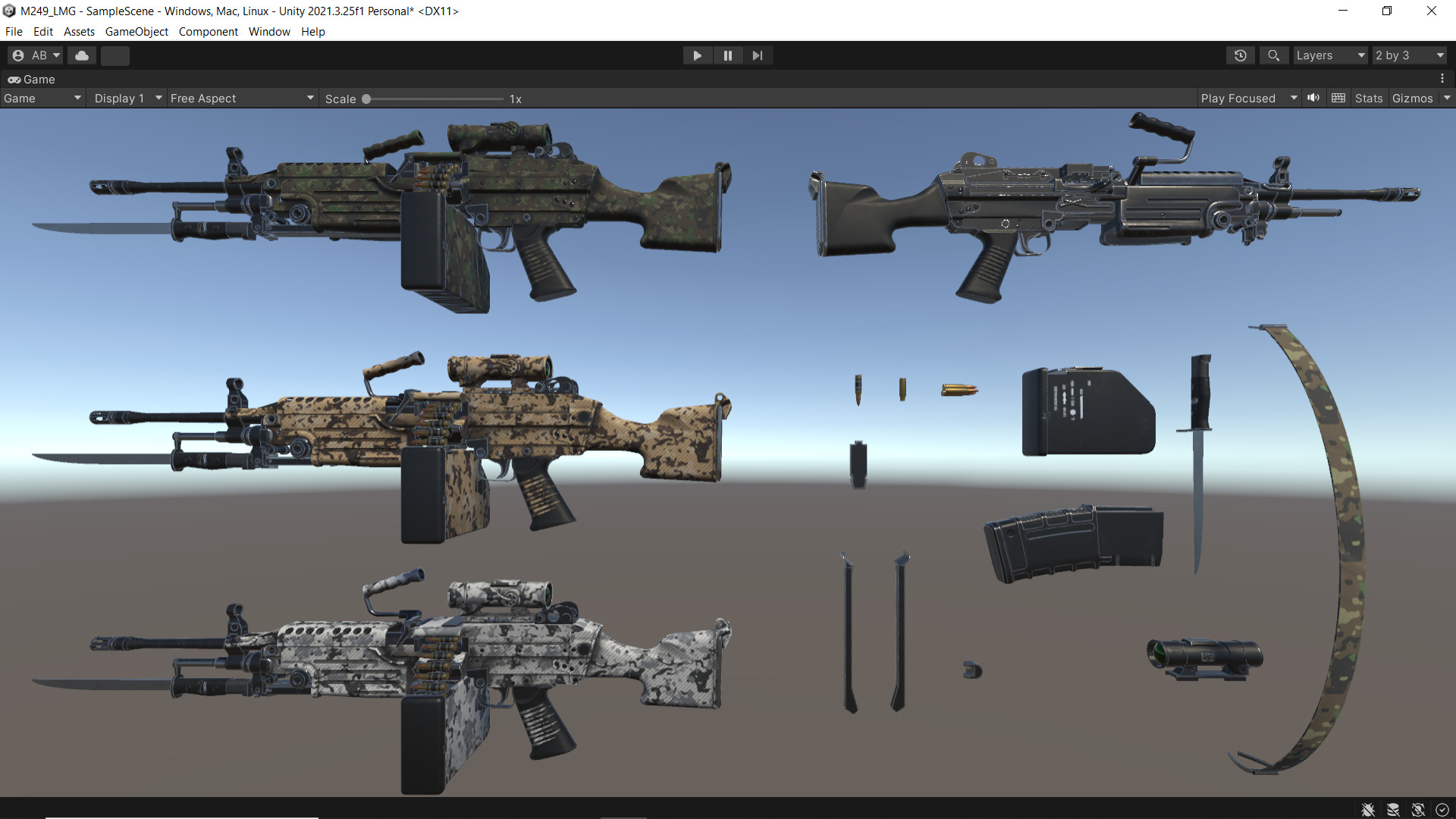 M249 Light Machine Gun LMG Fps - Tps Low-poly 3D model_8