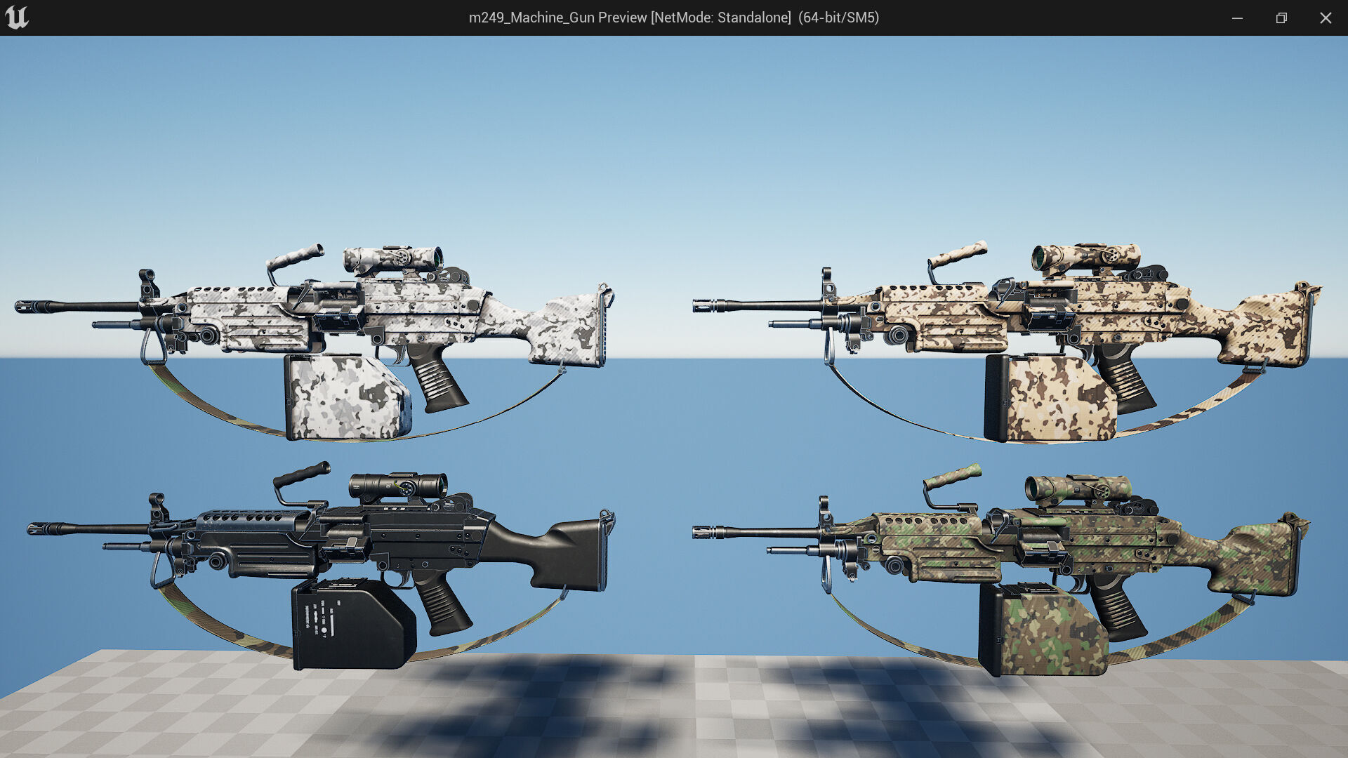 M249 Light Machine Gun LMG Fps - Tps Low-poly 3D model_13
