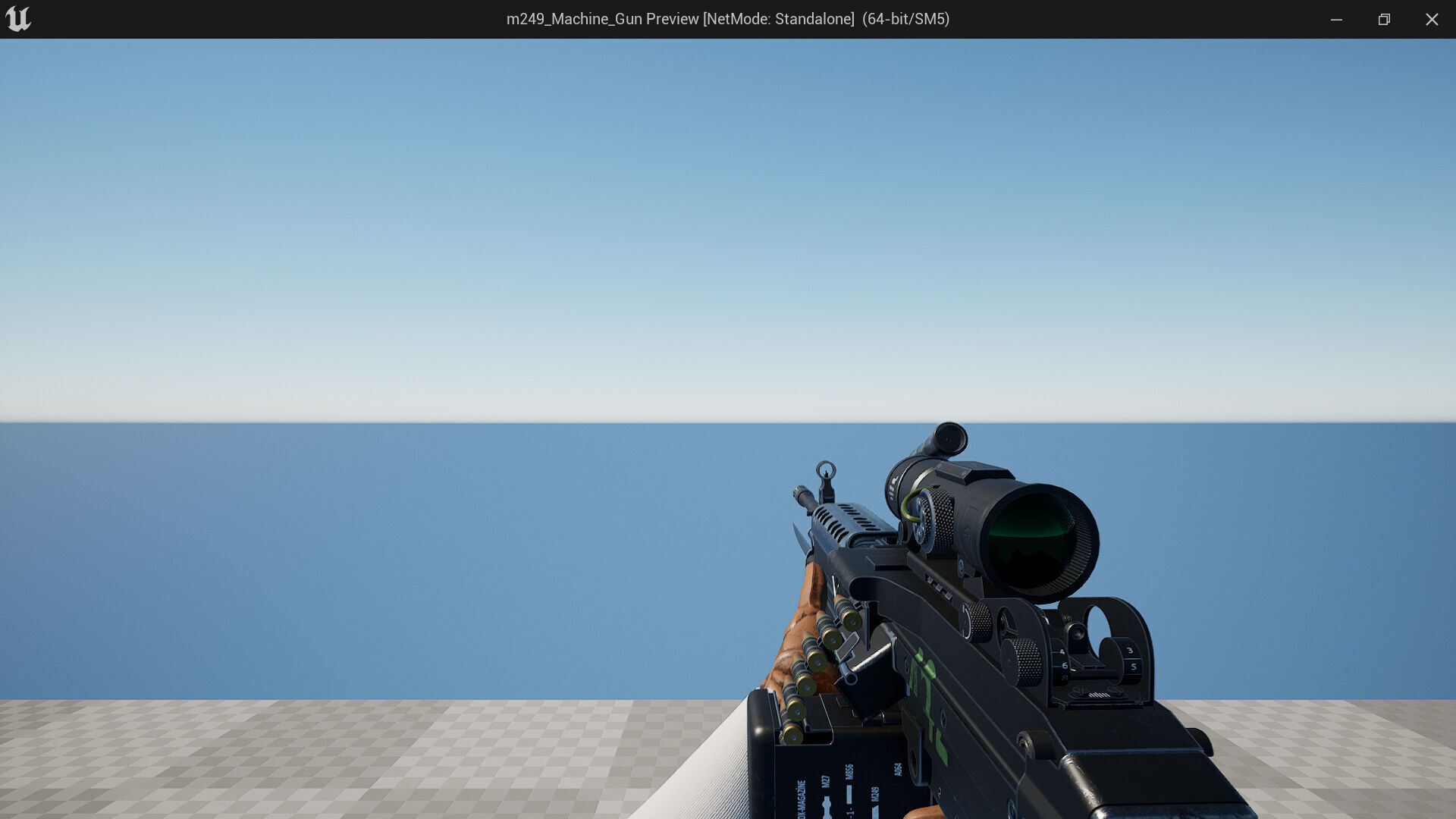 M249 Light Machine Gun LMG Fps - Tps Low-poly 3D model_11