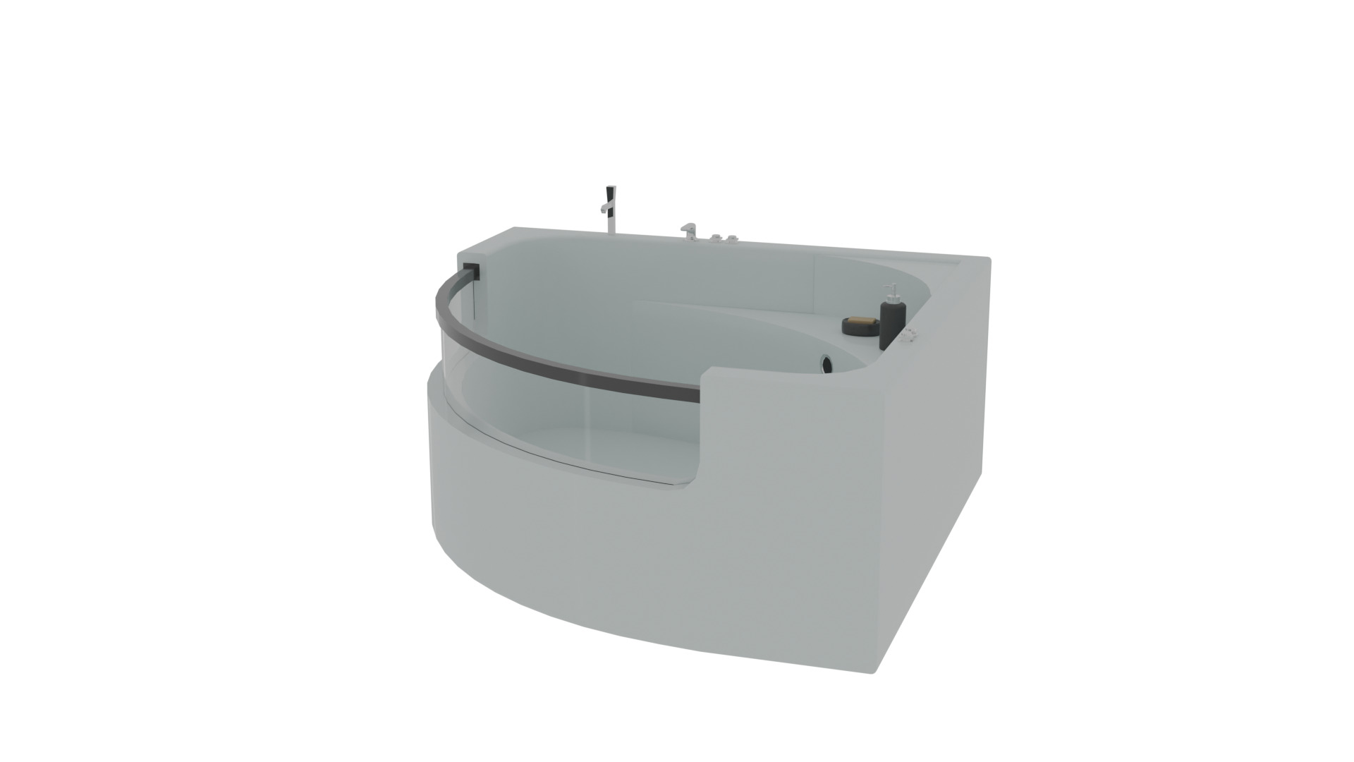Modern Bathtub Set 4 Stylish 3D Models for Interior Design 3D model_2