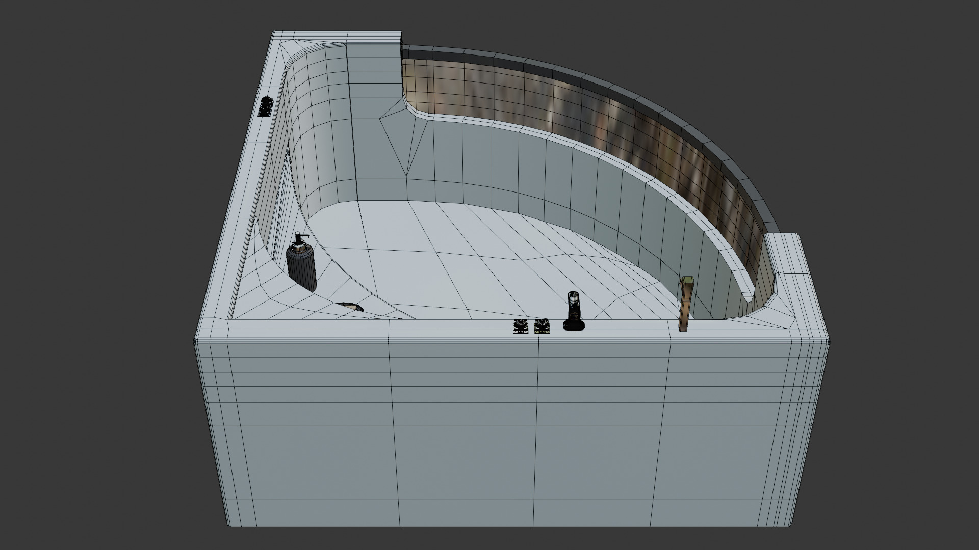 Modern Bathtub Set 4 Stylish 3D Models for Interior Design 3D model_23