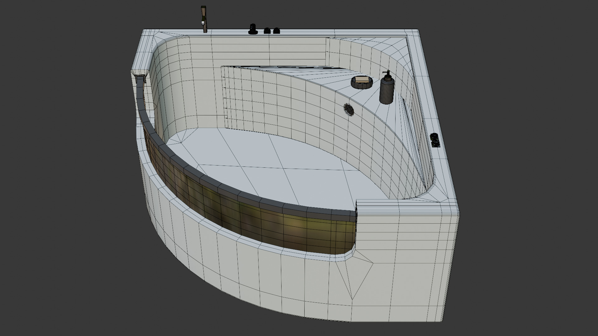 Modern Bathtub Set 4 Stylish 3D Models for Interior Design 3D model_24