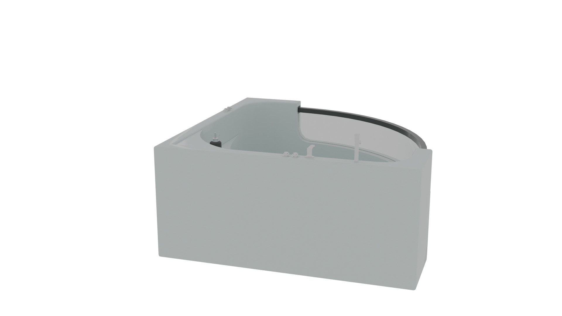 Modern Bathtub Set 4 Stylish 3D Models for Interior Design 3D model_4