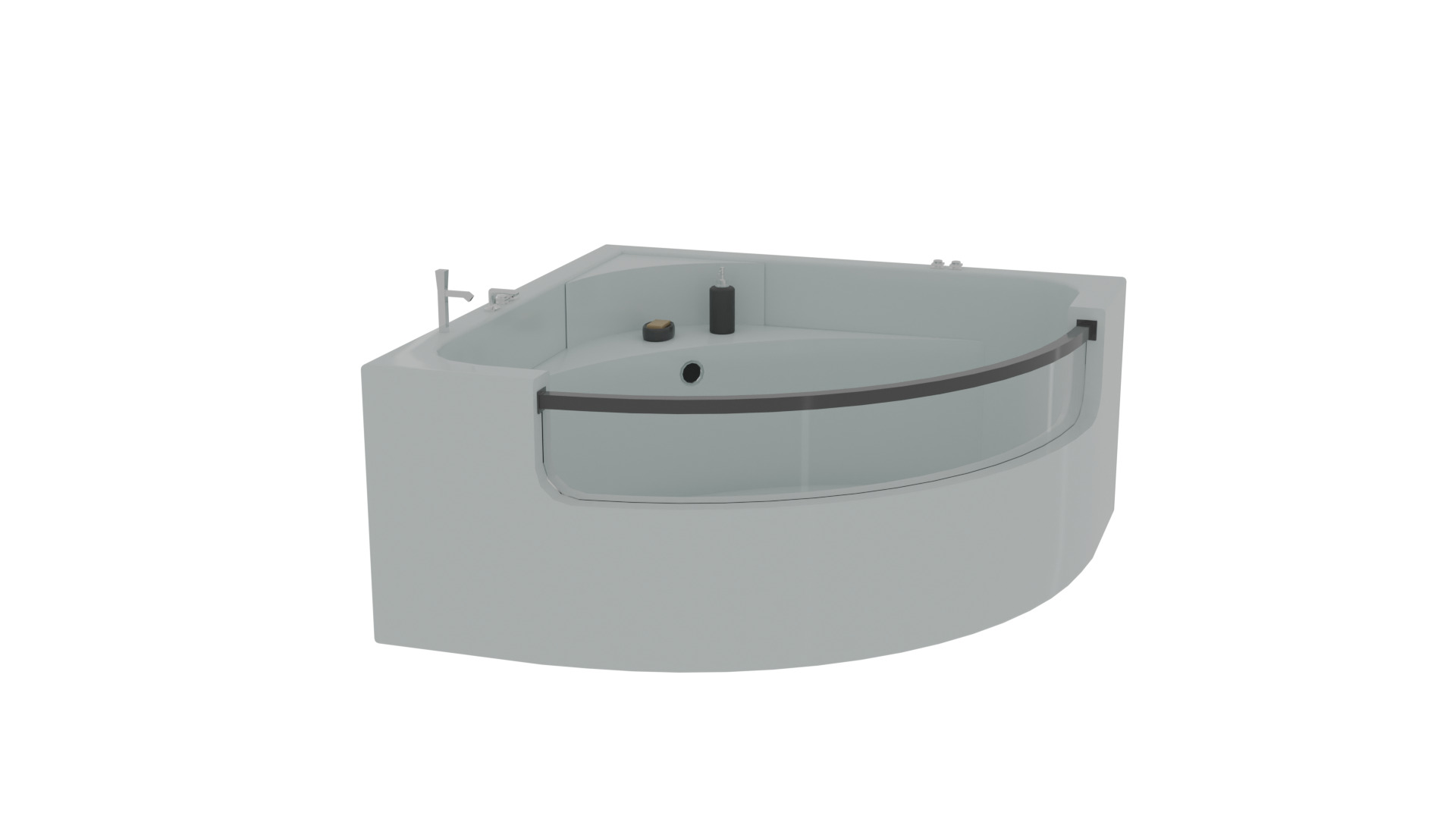 Modern Bathtub Set 4 Stylish 3D Models for Interior Design 3D model_1