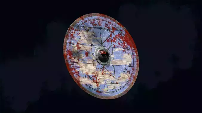 Viking shield 6 - Bloodied Relic Low-poly 3D model