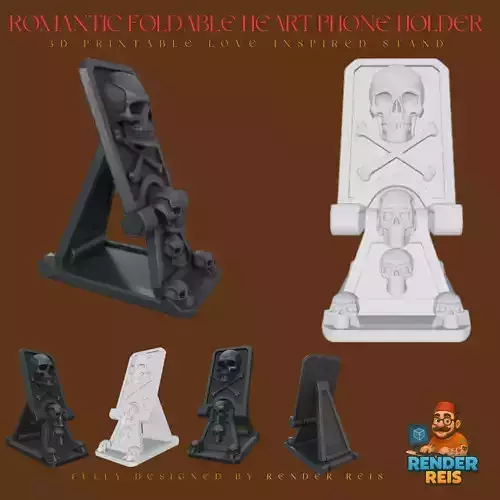 Gothic Skull Phone Stand  3D print model