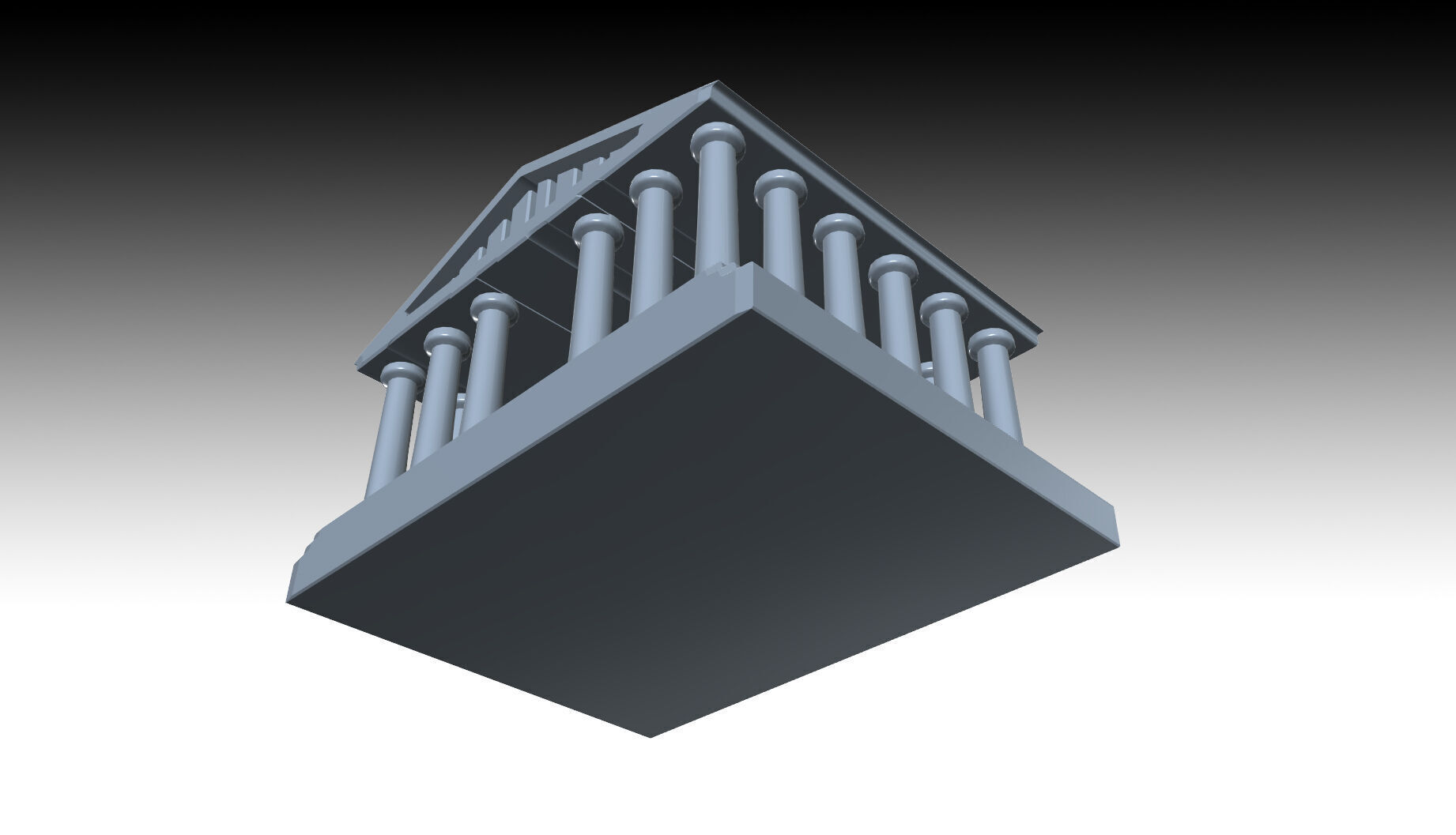 Aquarium Ornaments greek temple Free 3D print model_14