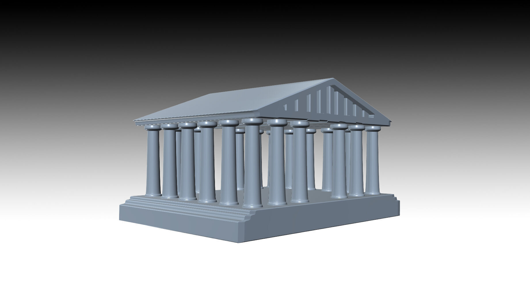 Aquarium Ornaments greek temple Free 3D print model_8