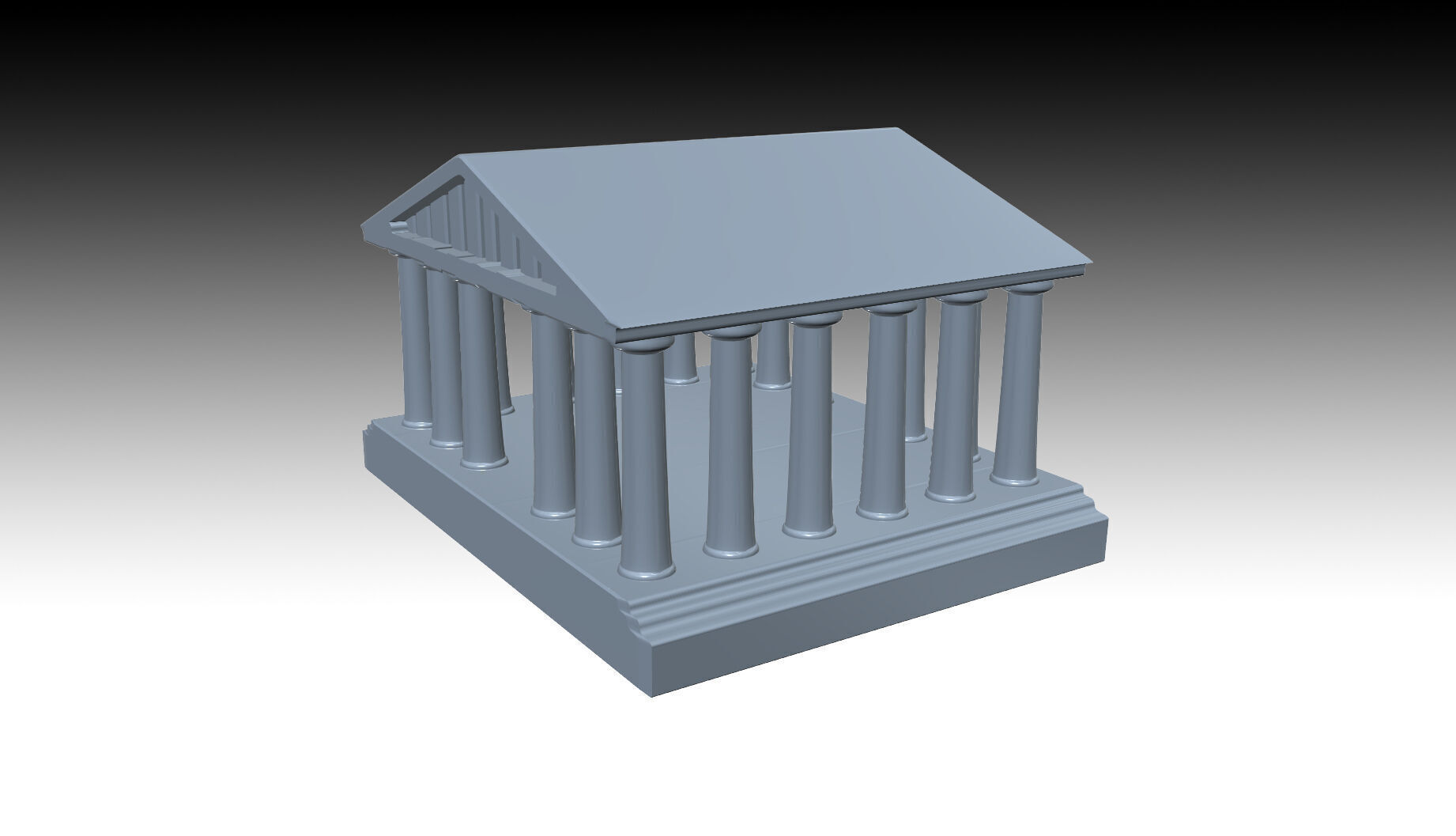 Aquarium Ornaments greek temple Free 3D print model_15