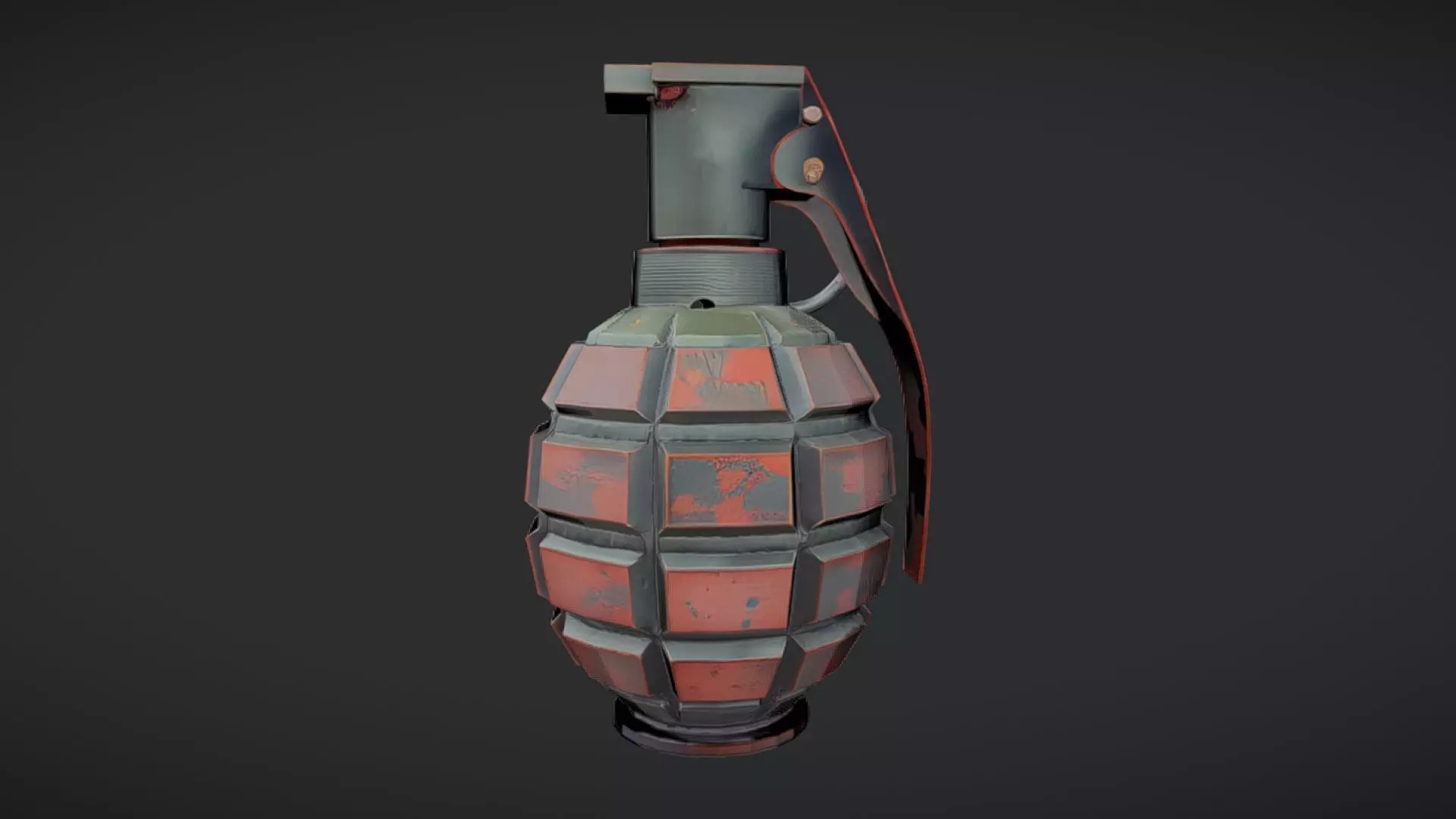 military hand grenade 3D model_0