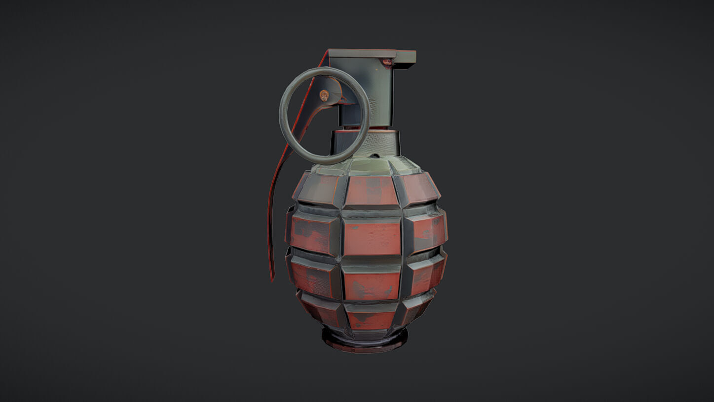 military hand grenade 3D model_27