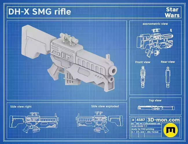 DH-X heavy blaster 3D print model