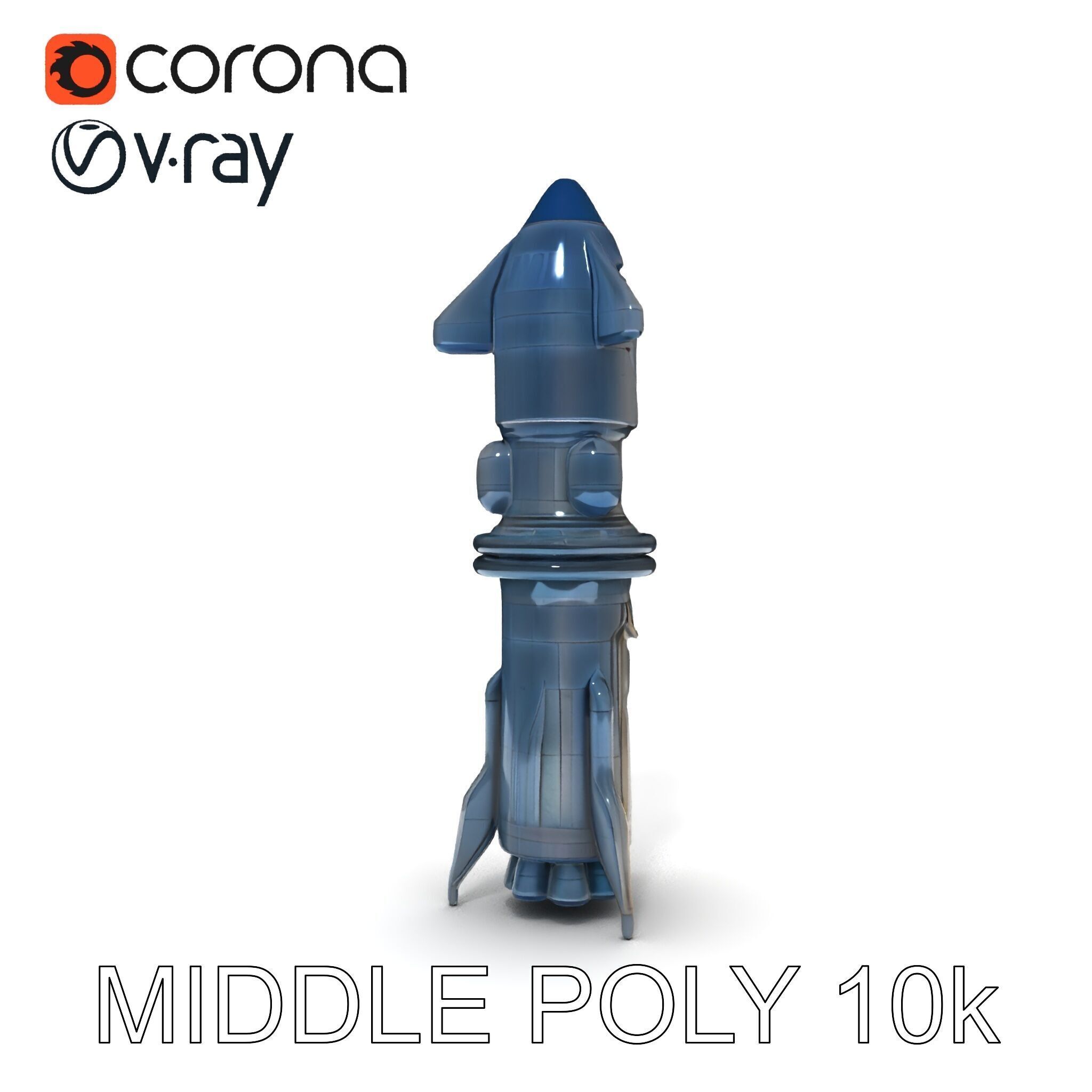 Futuristic Spaceship Model Pack for Gaming and Animation Low-poly 3D model_27