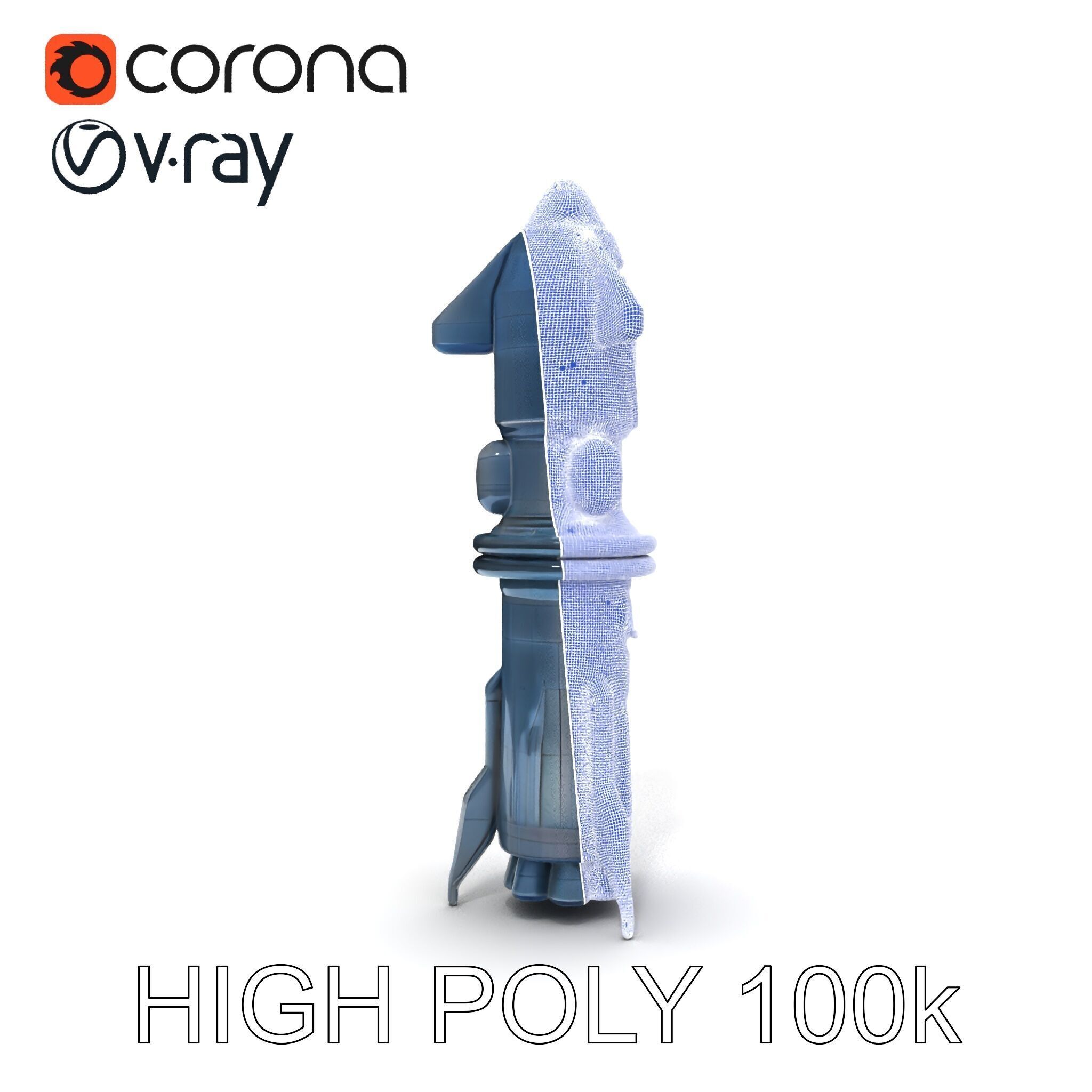 Futuristic Spaceship Model Pack for Gaming and Animation Low-poly 3D model_31