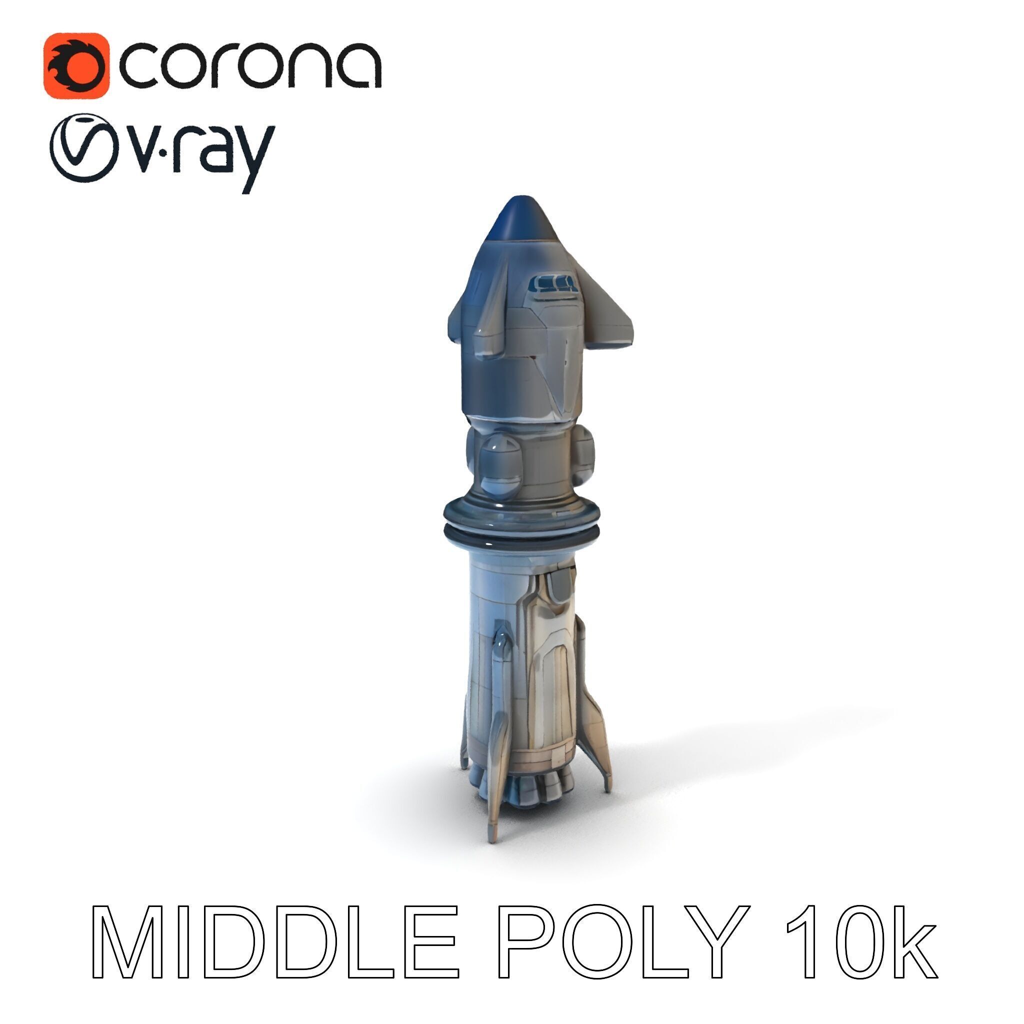 Futuristic Spaceship Model Pack for Gaming and Animation Low-poly 3D model_11