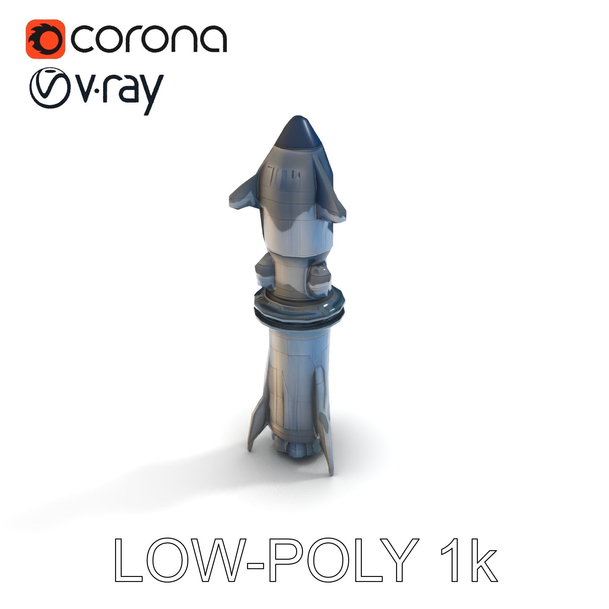 Futuristic Spaceship Model Pack for Gaming and Animation Low-poly 3D model_23