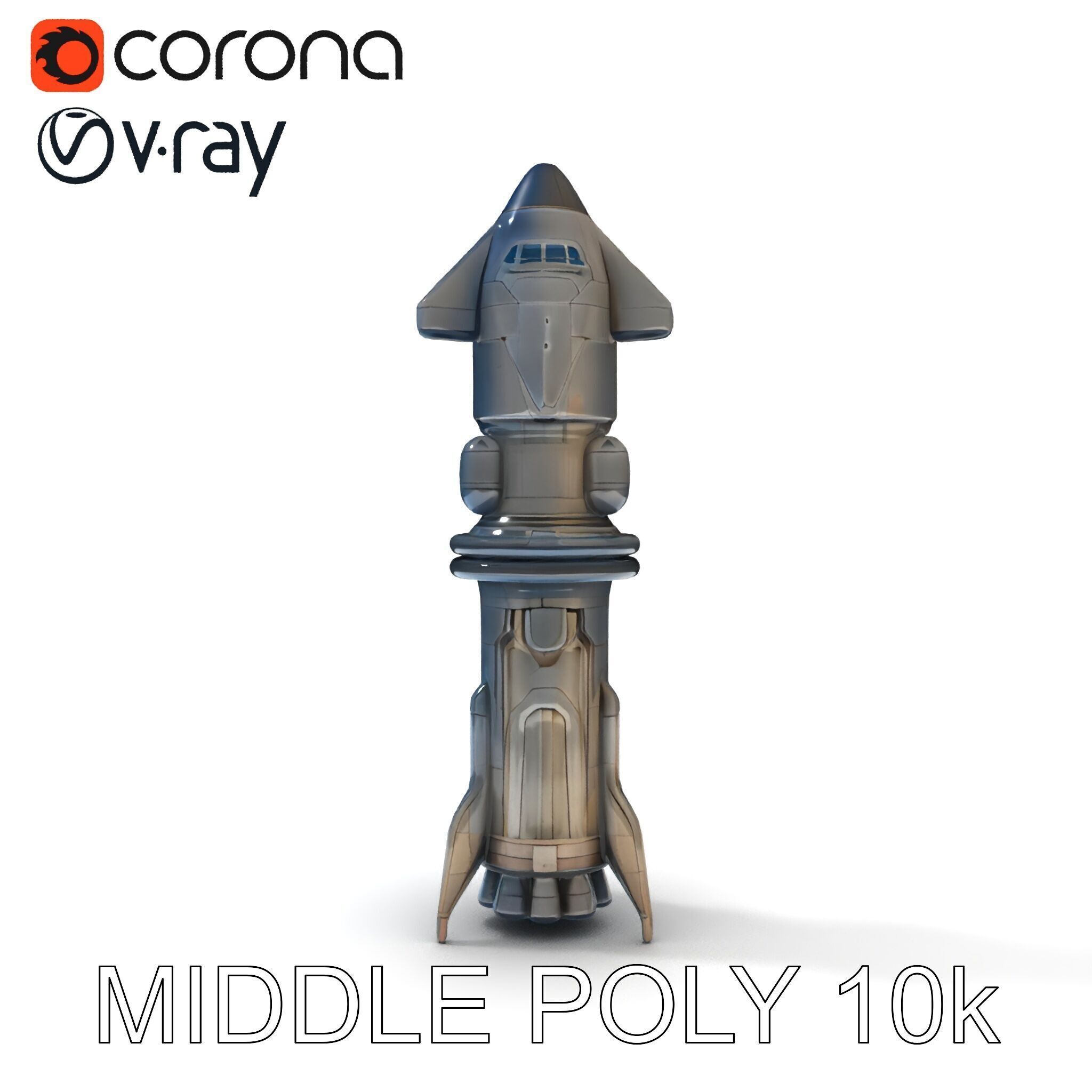 Futuristic Spaceship Model Pack for Gaming and Animation Low-poly 3D model_14