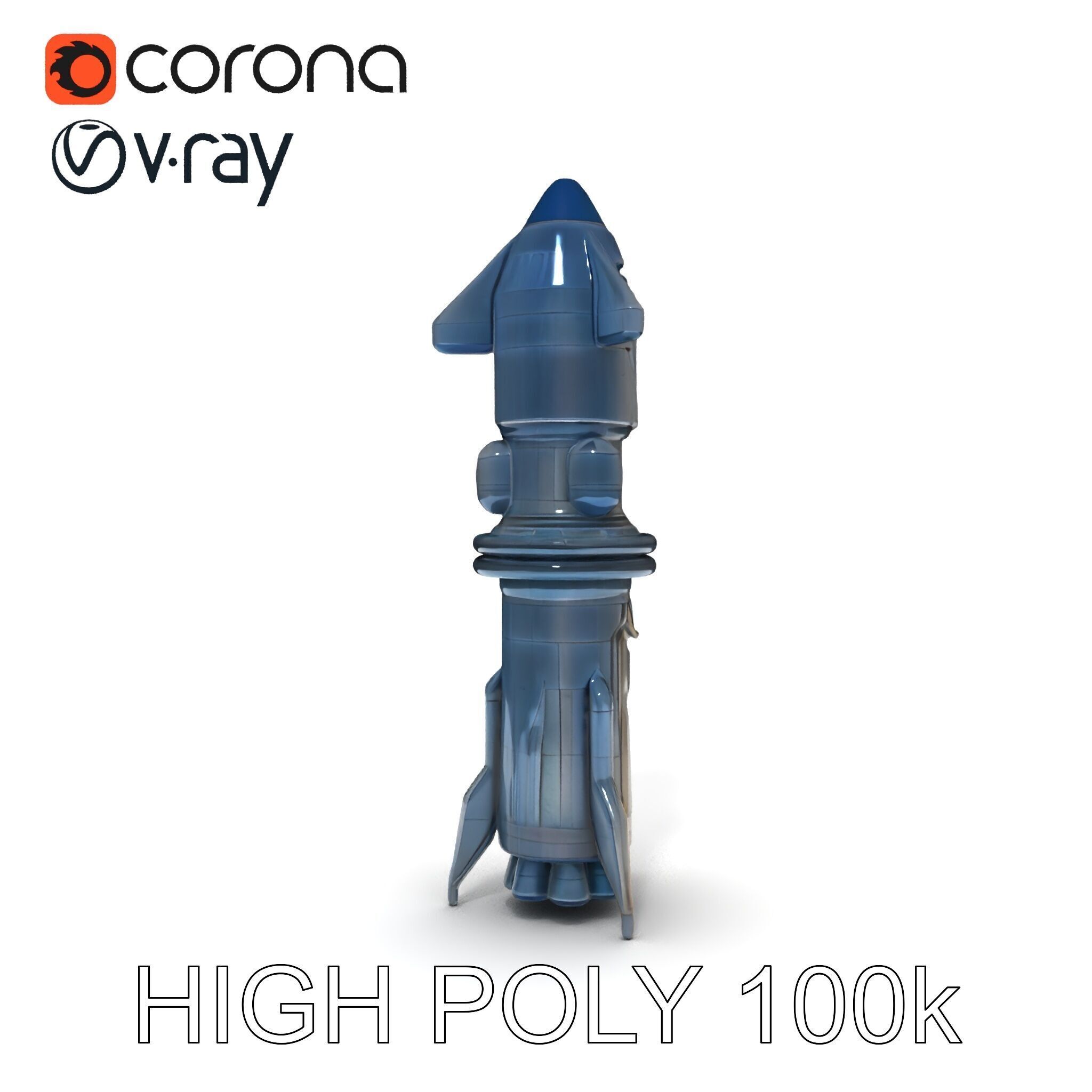 Futuristic Spaceship Model Pack for Gaming and Animation Low-poly 3D model_13