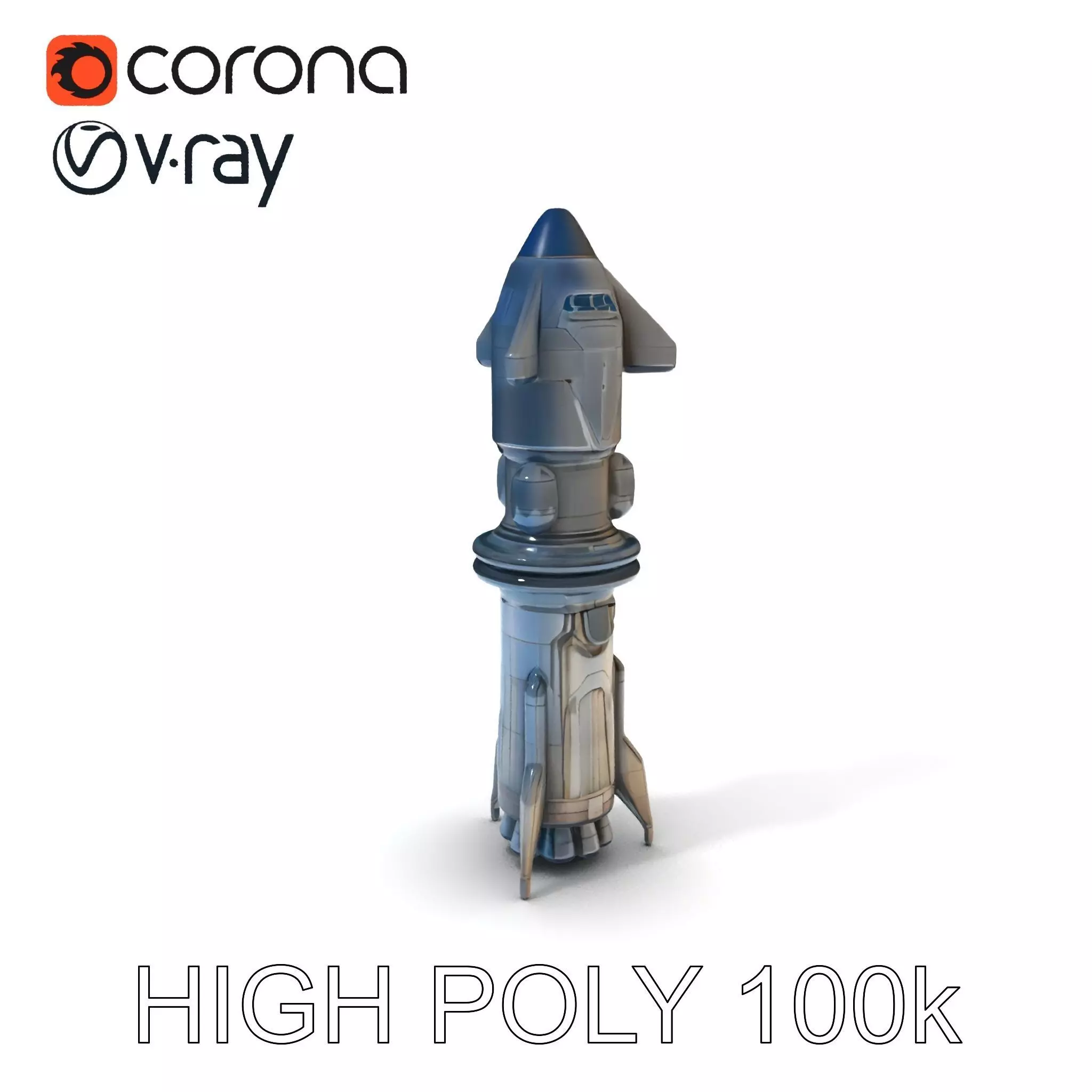 Futuristic Spaceship Model Pack for Gaming and Animation Low-poly 3D model_0