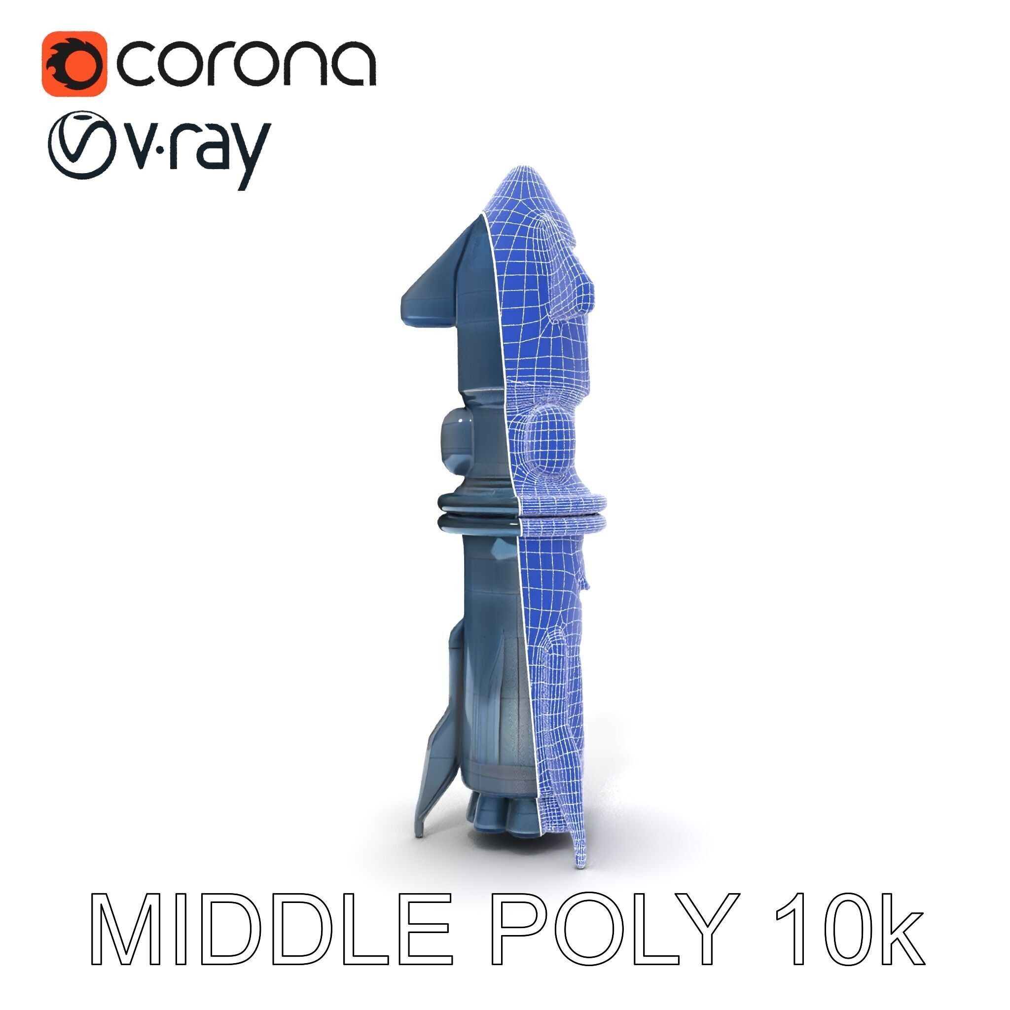 Futuristic Spaceship Model Pack for Gaming and Animation Low-poly 3D model_9