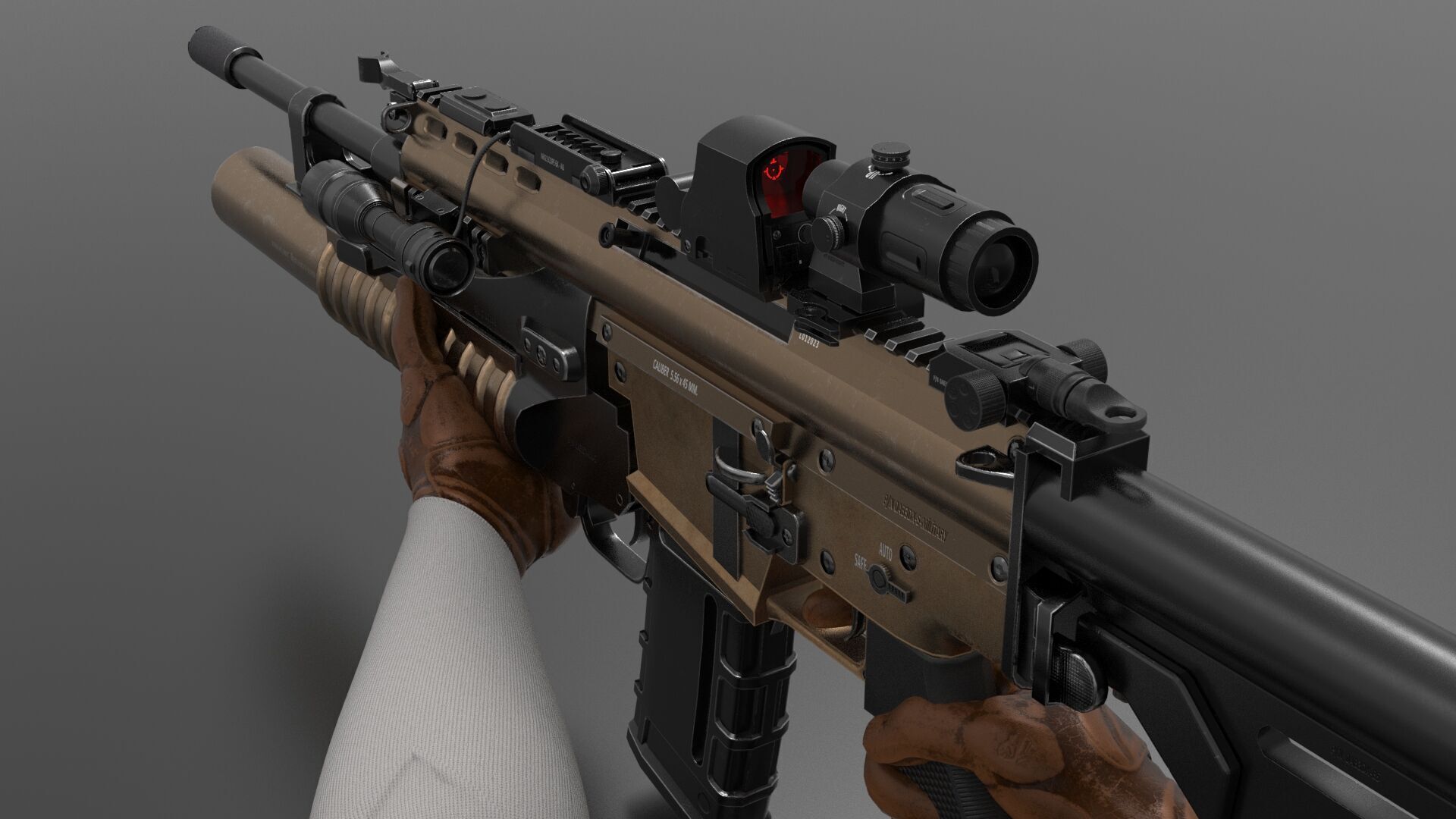 MK2 Grenade Launcher Fps - Tps Low-poly 3D model_4