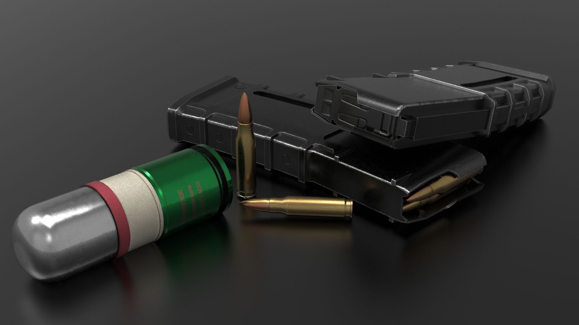 MK2 Grenade Launcher Fps - Tps Low-poly 3D model_8