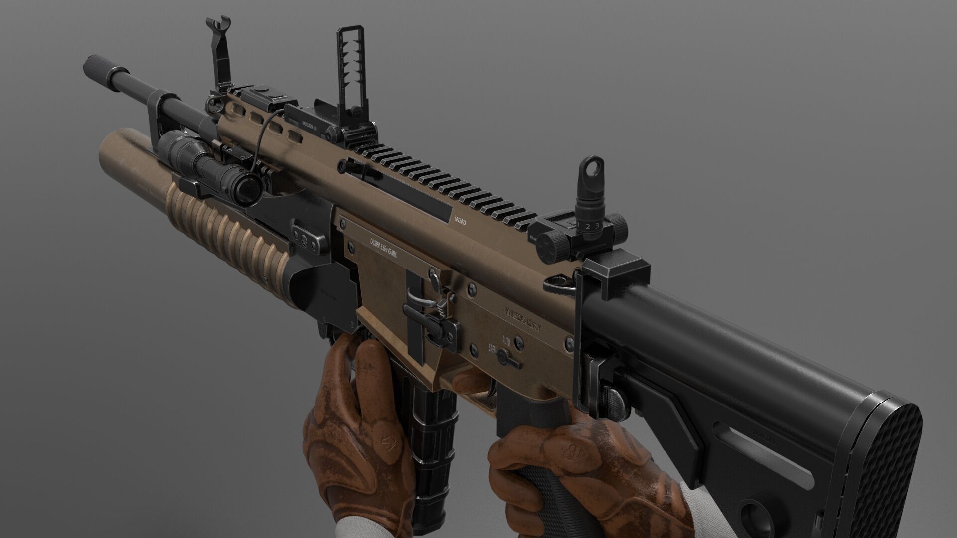 MK2 Grenade Launcher Fps - Tps Low-poly 3D model_6