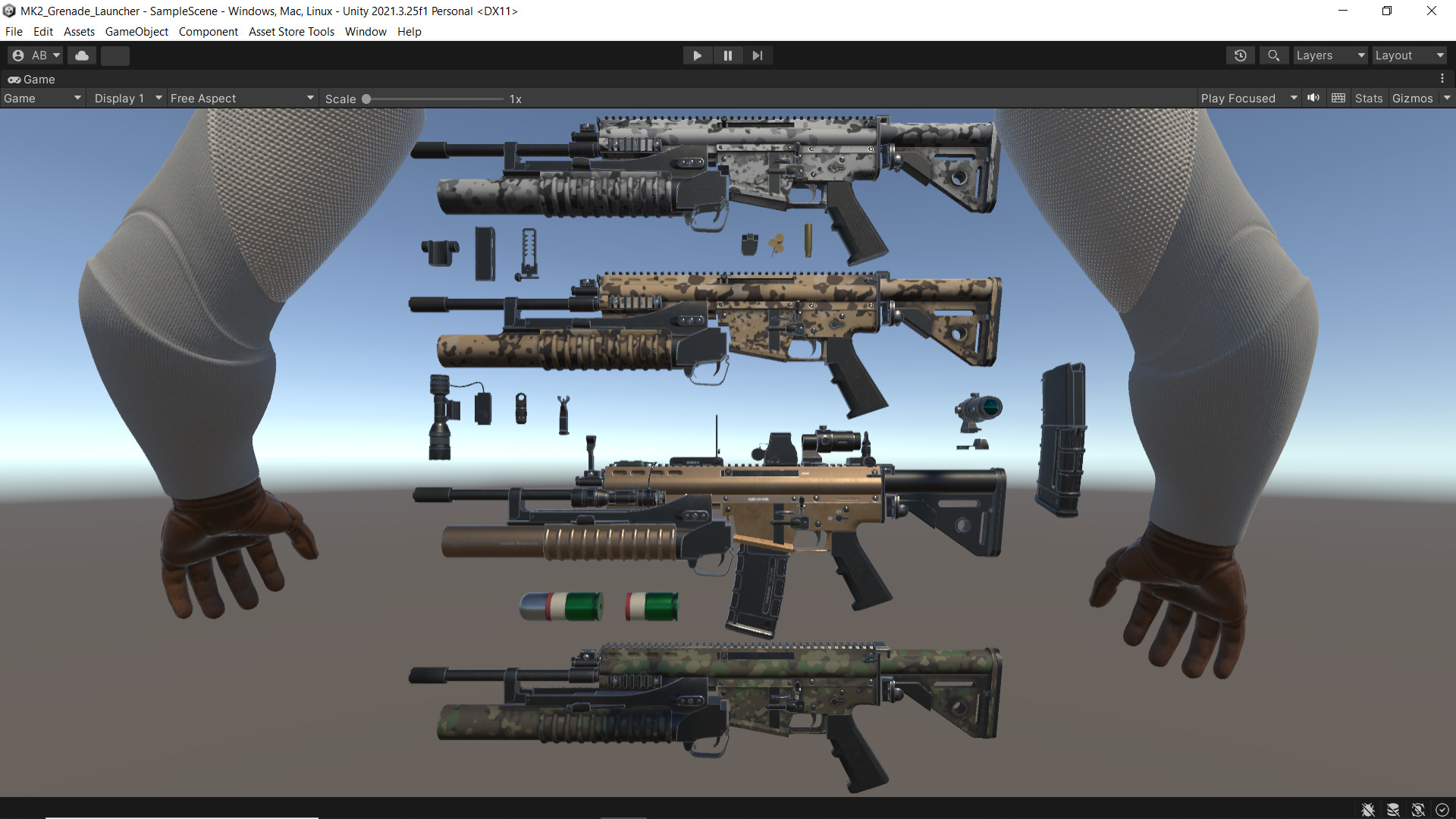 MK2 Grenade Launcher Fps - Tps Low-poly 3D model_14