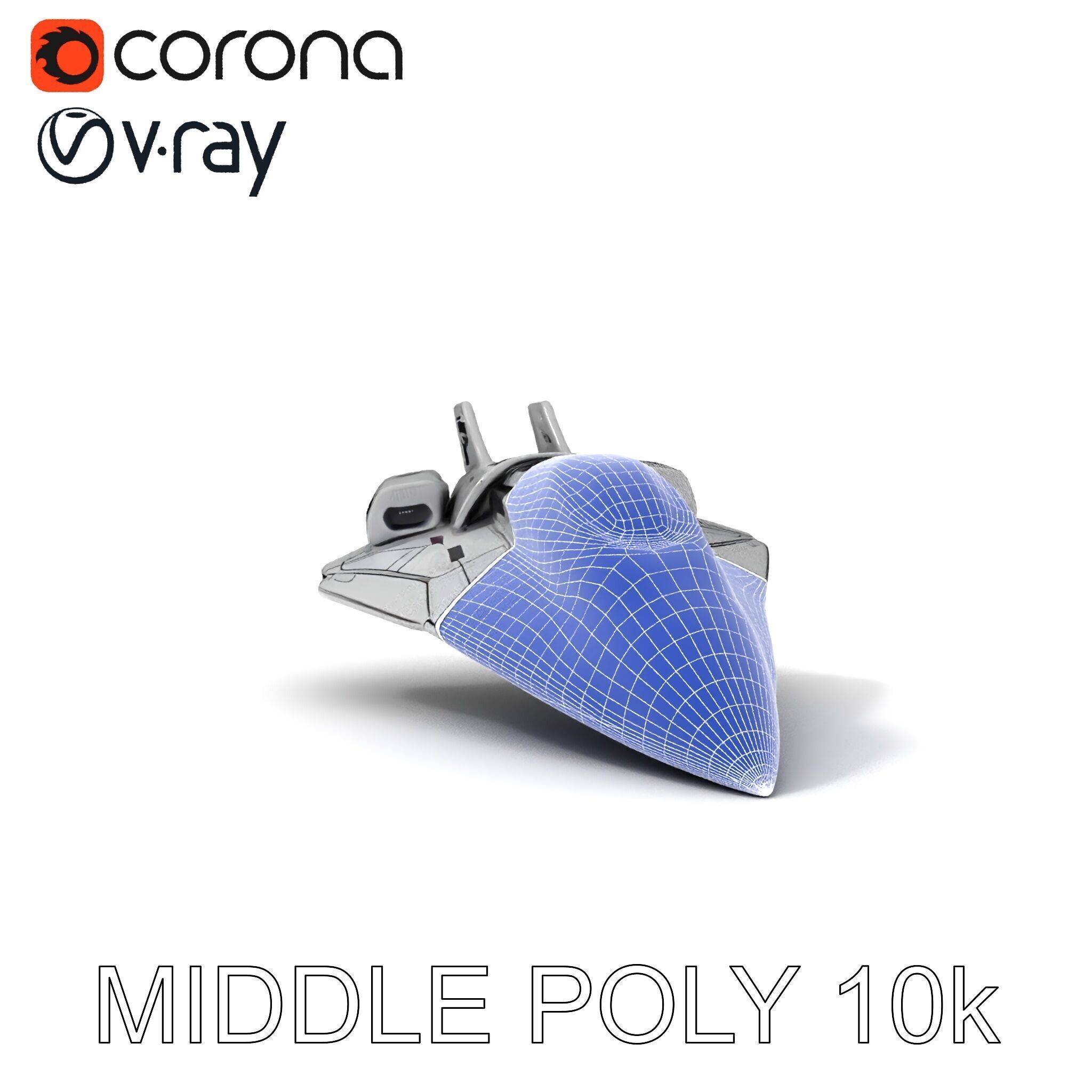 Futuristic Spacecraft Model Pack with Detailed Textures Low-poly 3D model_22