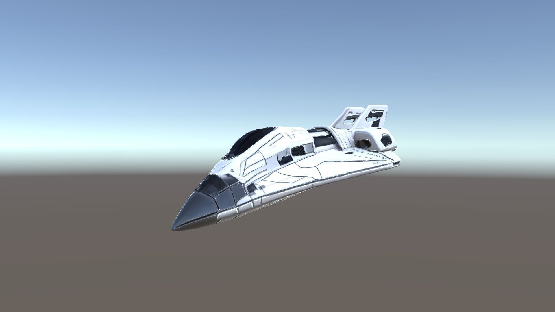 Futuristic Spacecraft Model Pack with Detailed Textures Low-poly 3D model_29