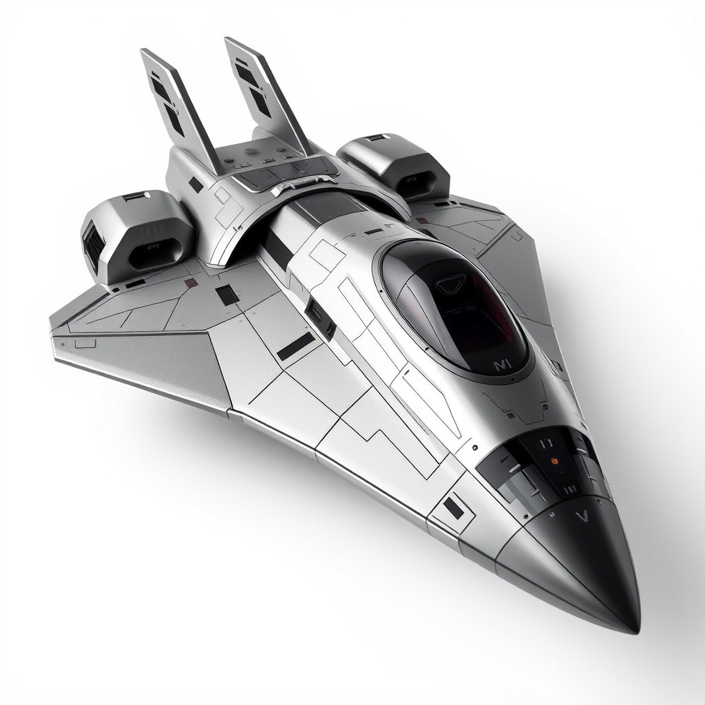 Futuristic Spacecraft Model Pack with Detailed Textures Low-poly 3D model_4