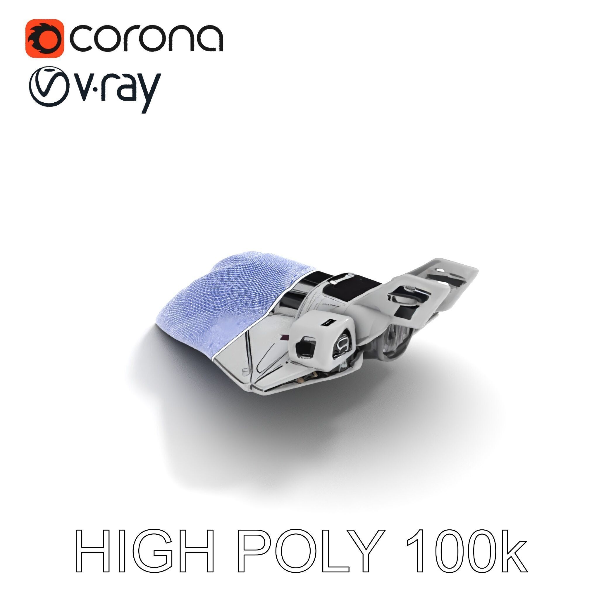 Futuristic Spacecraft Model Pack with Detailed Textures Low-poly 3D model_14