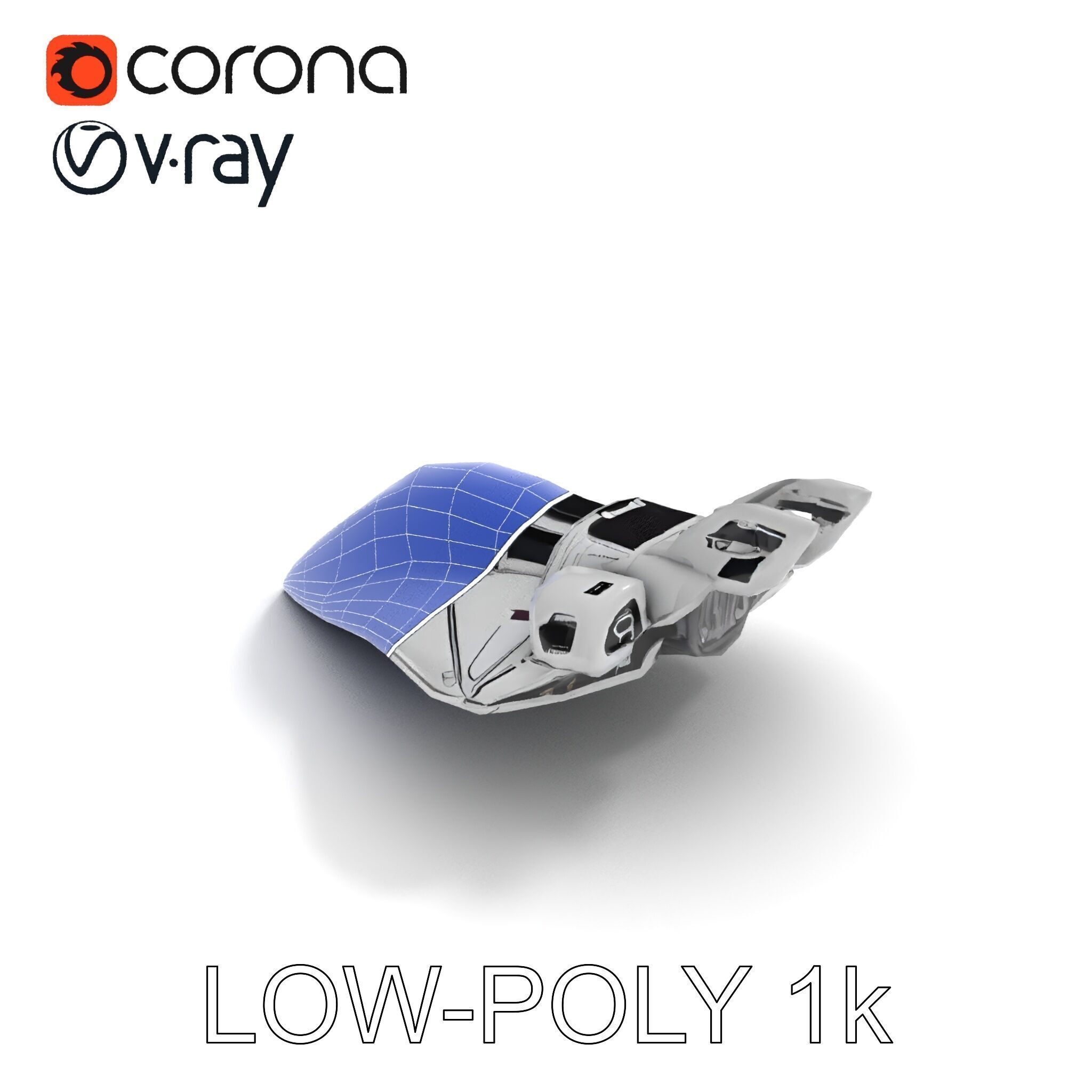 Futuristic Spacecraft Model Pack with Detailed Textures Low-poly 3D model_33