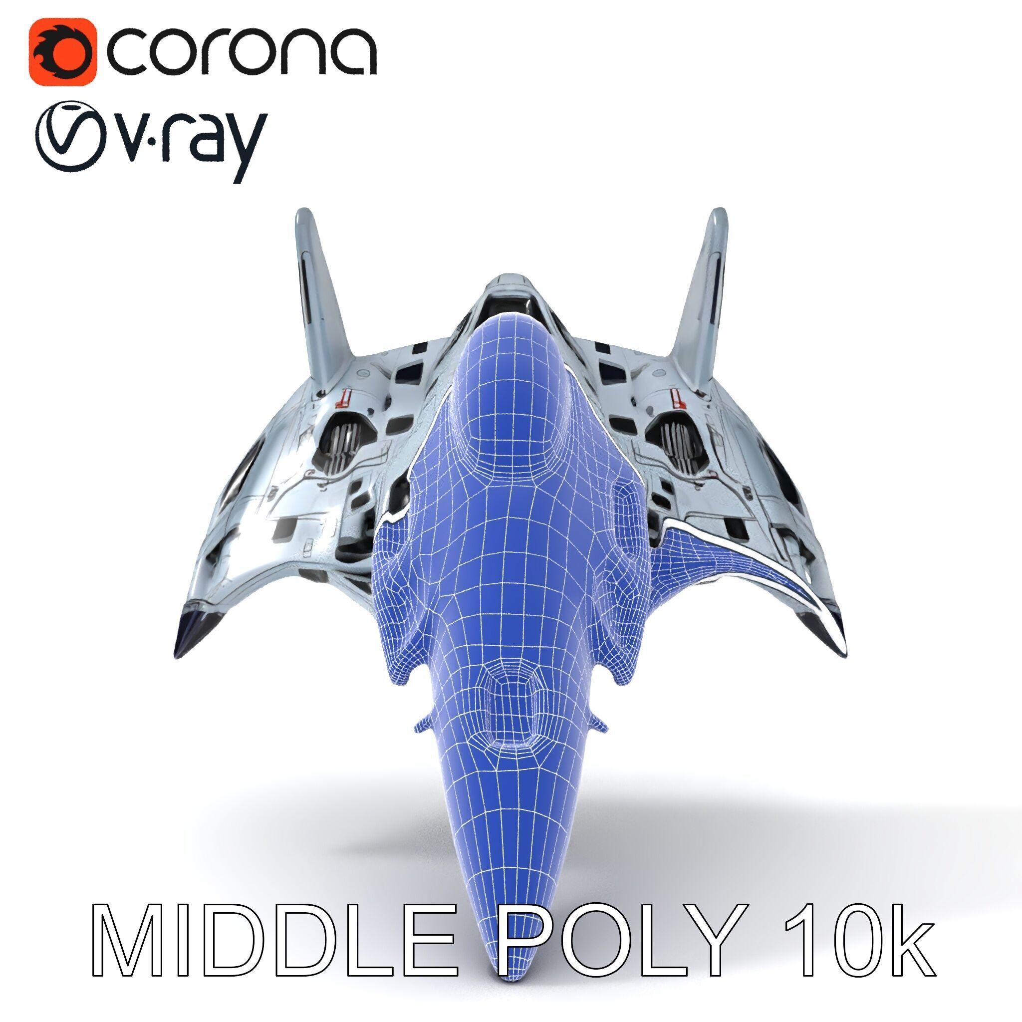 Futuristic Jet Fighter Model Pack with PBR Textures Low-poly 3D model_20