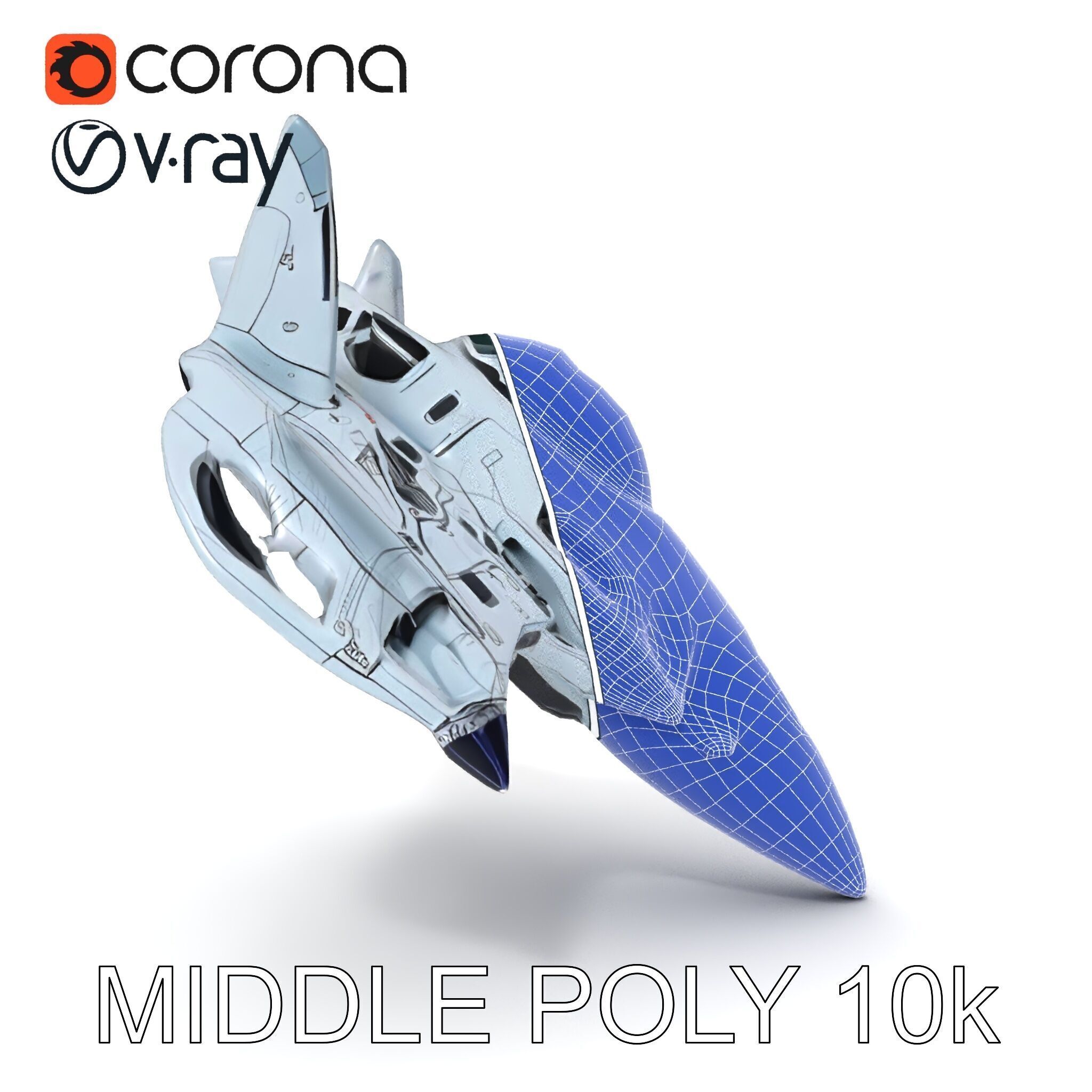 Futuristic Jet Fighter Model Pack with PBR Textures Low-poly 3D model_22