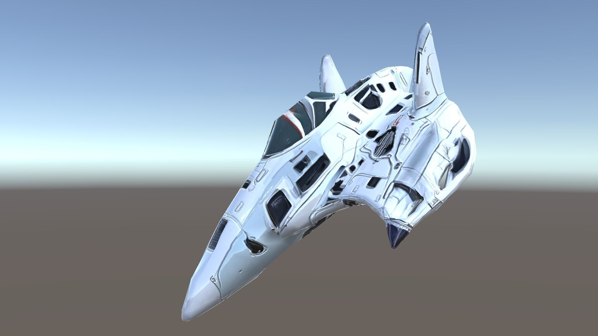 Futuristic Jet Fighter Model Pack with PBR Textures Low-poly 3D model_21