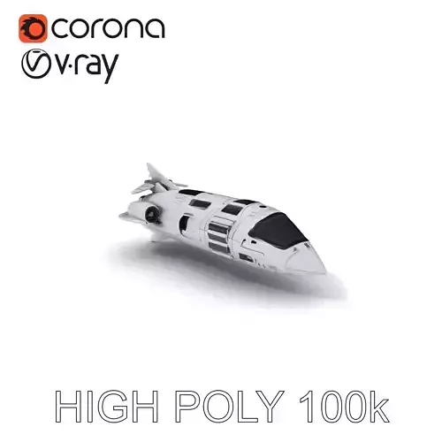 Futuristic Spaceship Model Pack Low-poly 3D model