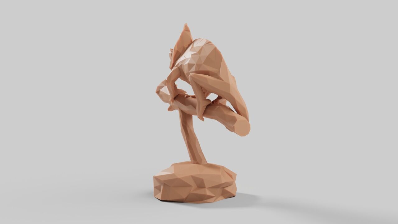 3d Low Poly Chameleon Printing 3D print model_1
