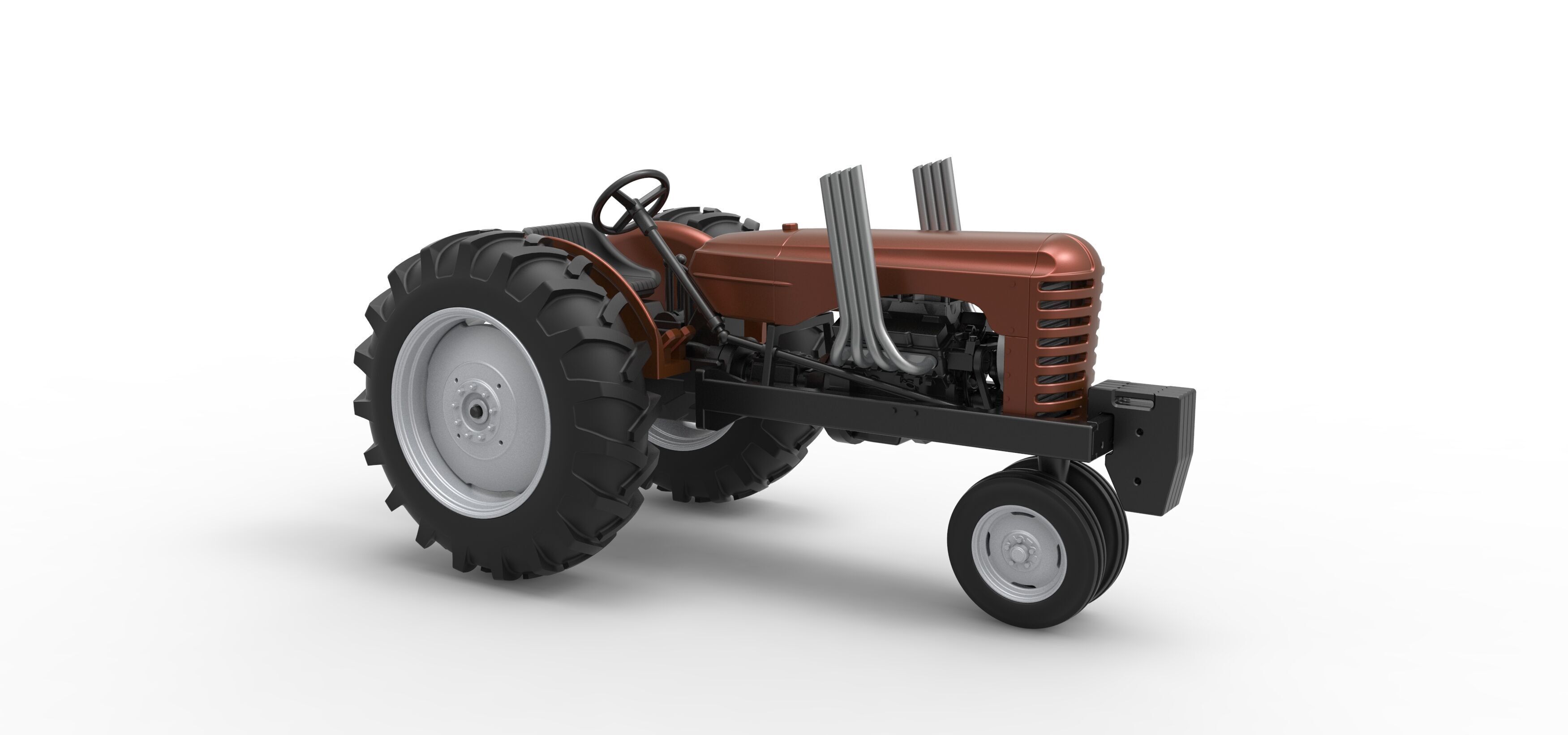 Vintage Small block Pulling tractor Version 4 Scale 1 to 25 3D print model_20