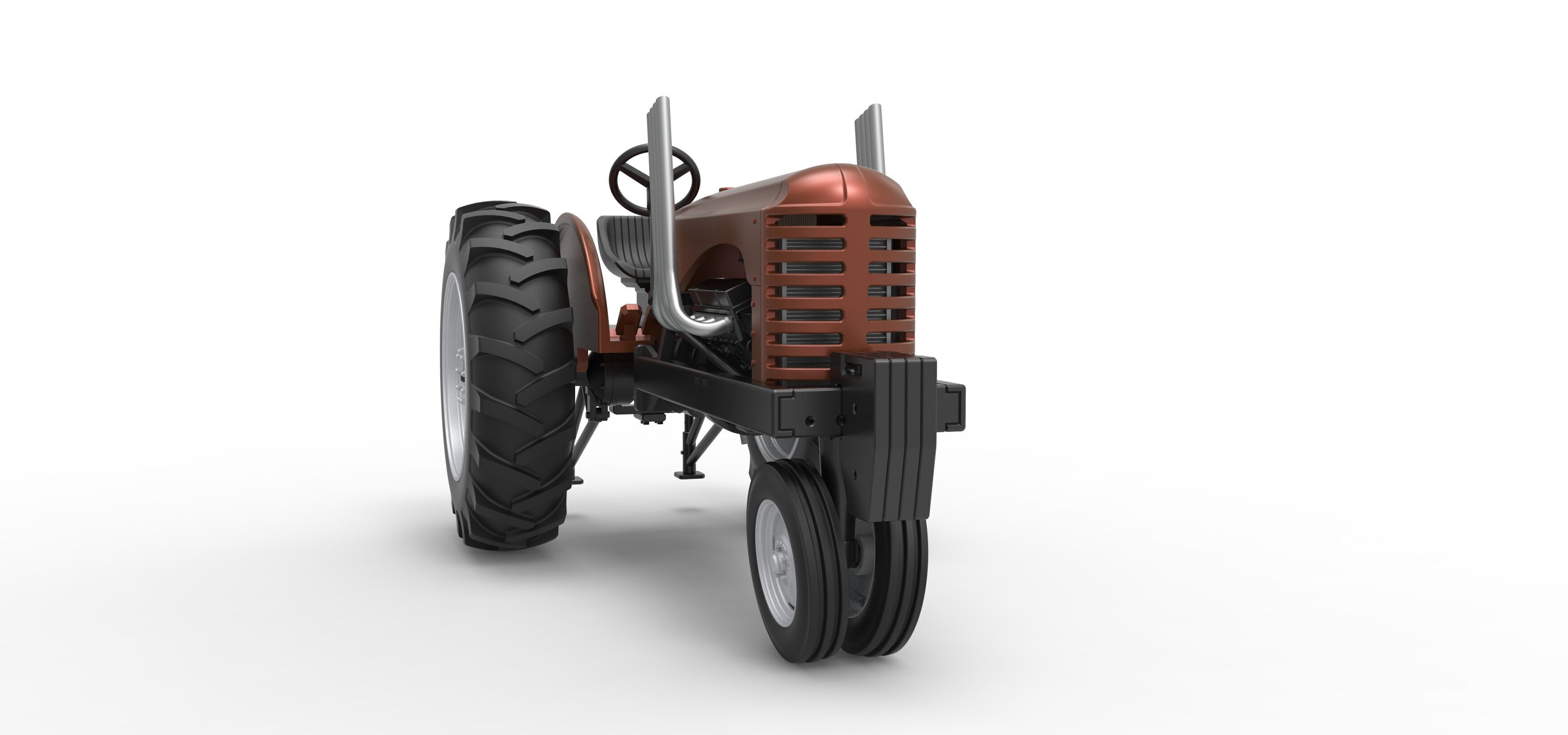 Vintage Small block Pulling tractor Version 4 Scale 1 to 25 3D print model_21