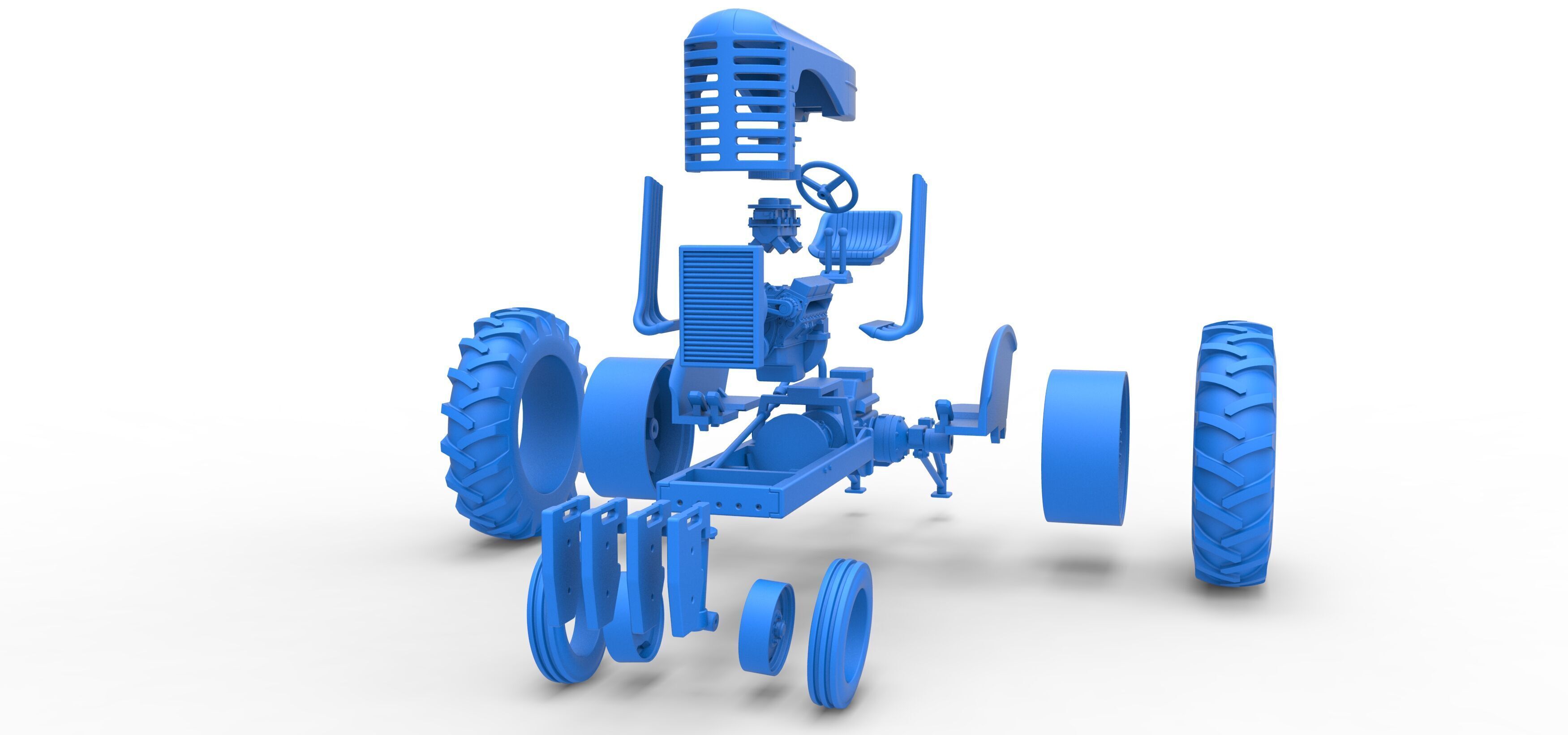 Vintage Small block Pulling tractor Version 4 Scale 1 to 25 3D print model_46